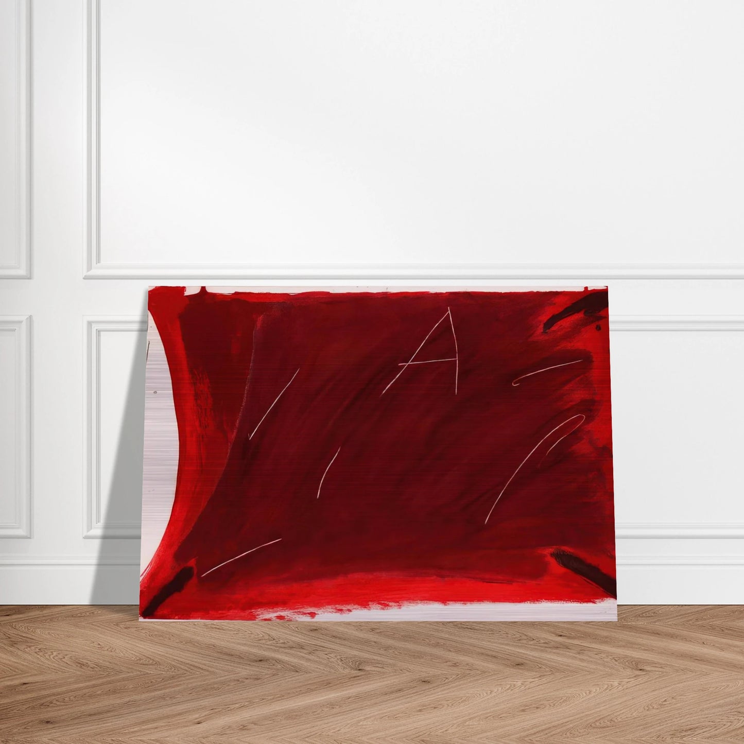 NEGRE I ROIG V A DAMUNT VERMELL 1976 - Antoni Tapies Brushed Aluminum Print - 70x100 cm / 28x40 inches | Antoni Tapies Aluminum Print | Antoni Tapies Prints