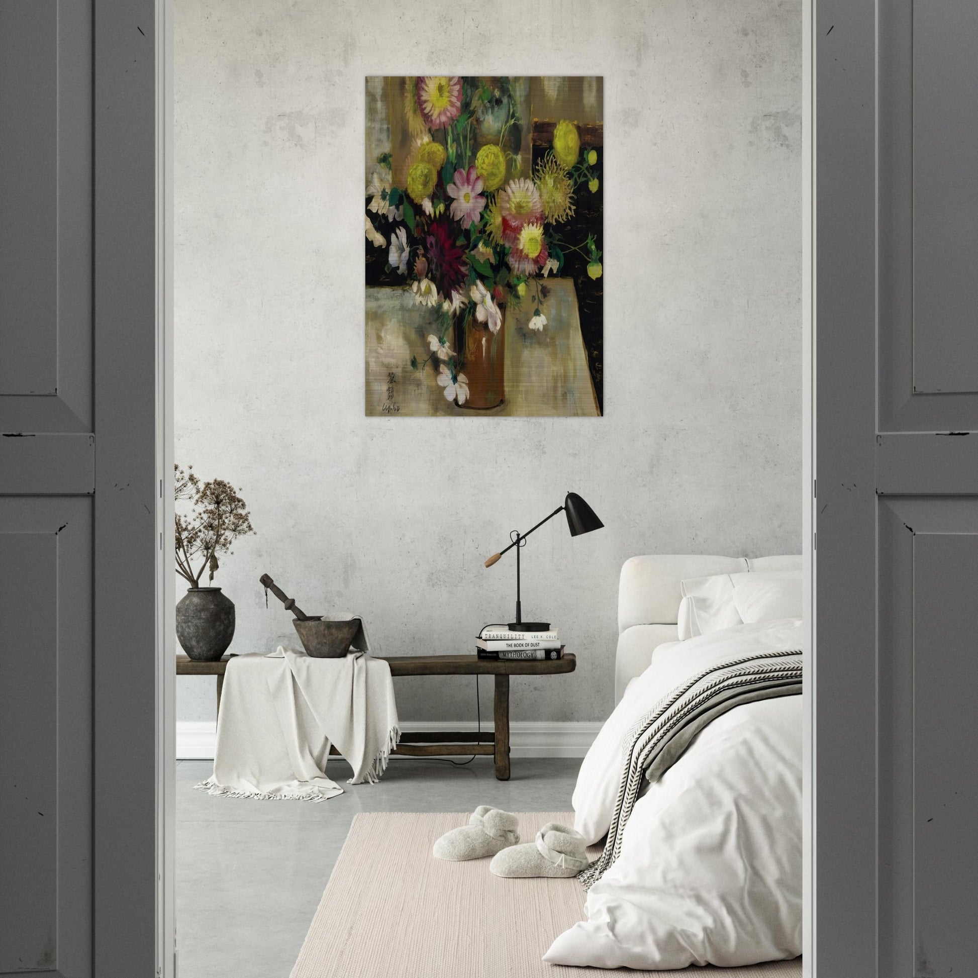 Anemones and Dahlias - Post-Impressionism - Le Pho Brushed Aluminum Print - 70x100 cm / 28x40 inches | Le Pho Aluminum Print | Le Pho Prints