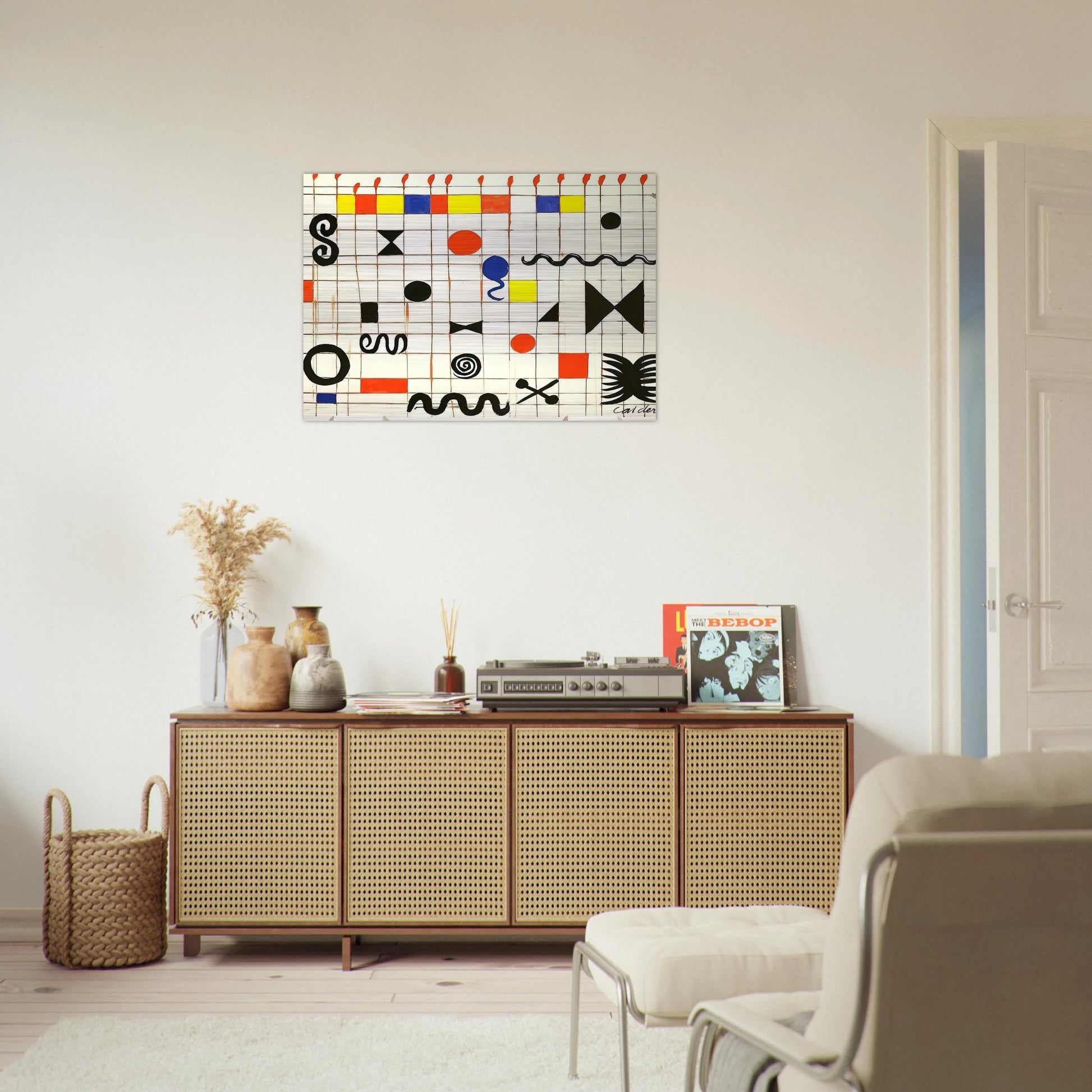 GRID WITH SYMBOLS 1966 - Alexander Calder Brushed Aluminum Print - 70x100 cm / 28x40 inches | Alexander Calder Aluminum Print | Alexander Calder Prints