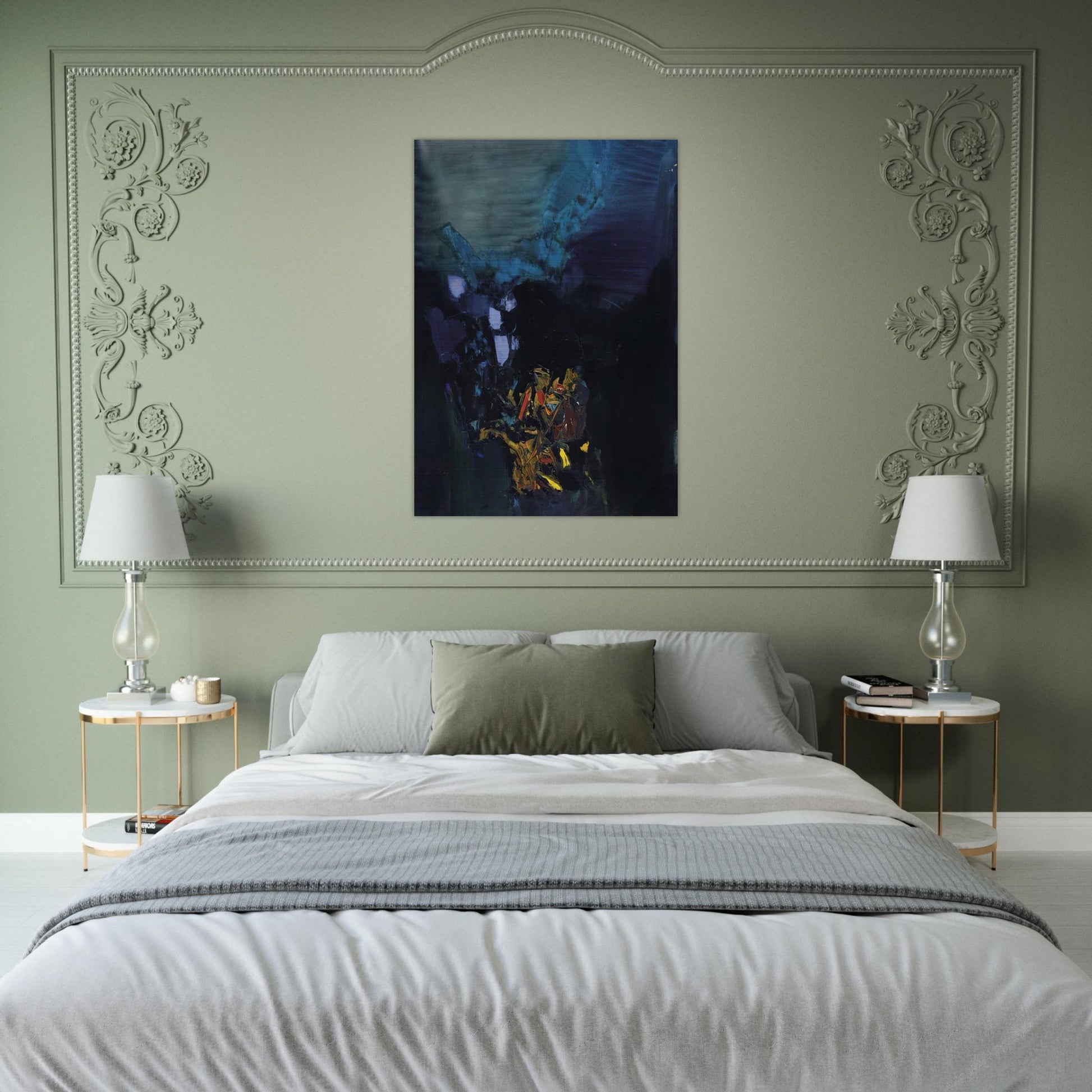 Vallée de Gorbio - Abstract Art - S. H. Raza Brushed Aluminum Print - 70x100 cm / 28x40 inches | S. H. Raza Aluminum Print | S. H. Raza Prints