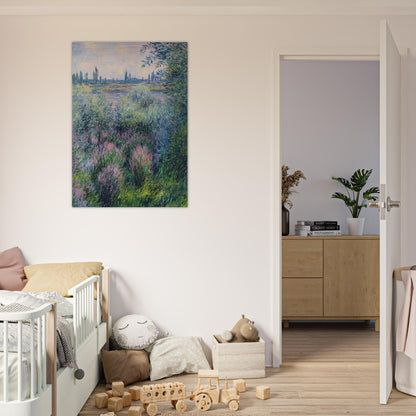 Spot on the Banks of the Seine - claude monet Brushed Aluminum Print - 70x100 cm / 28x40 inches | claude monet Aluminum Print | claude monet Prints