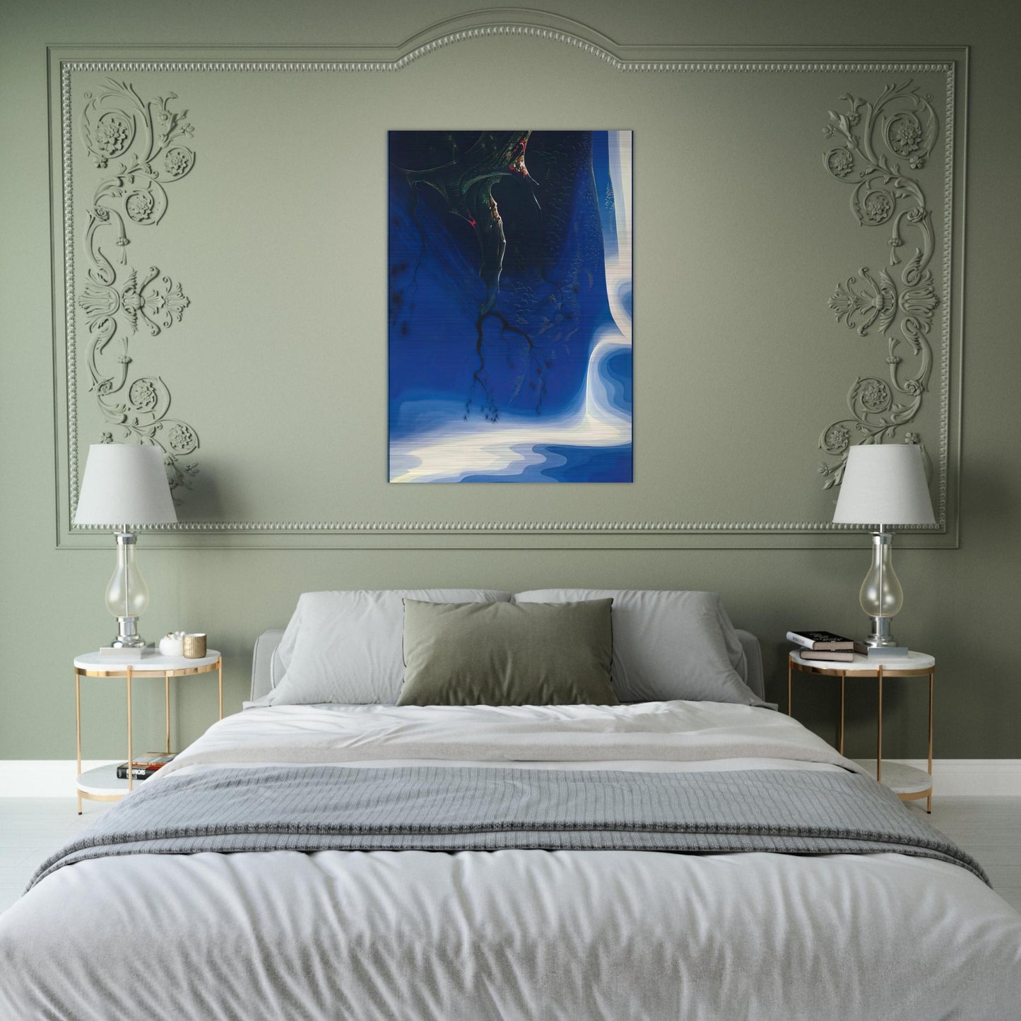 Blue Purple Mist - Eyvind Earle Brushed Aluminum Print - 70x100 cm / 28x40 inches | Eyvind Earle Aluminum Print | Eyvind Earle Prints