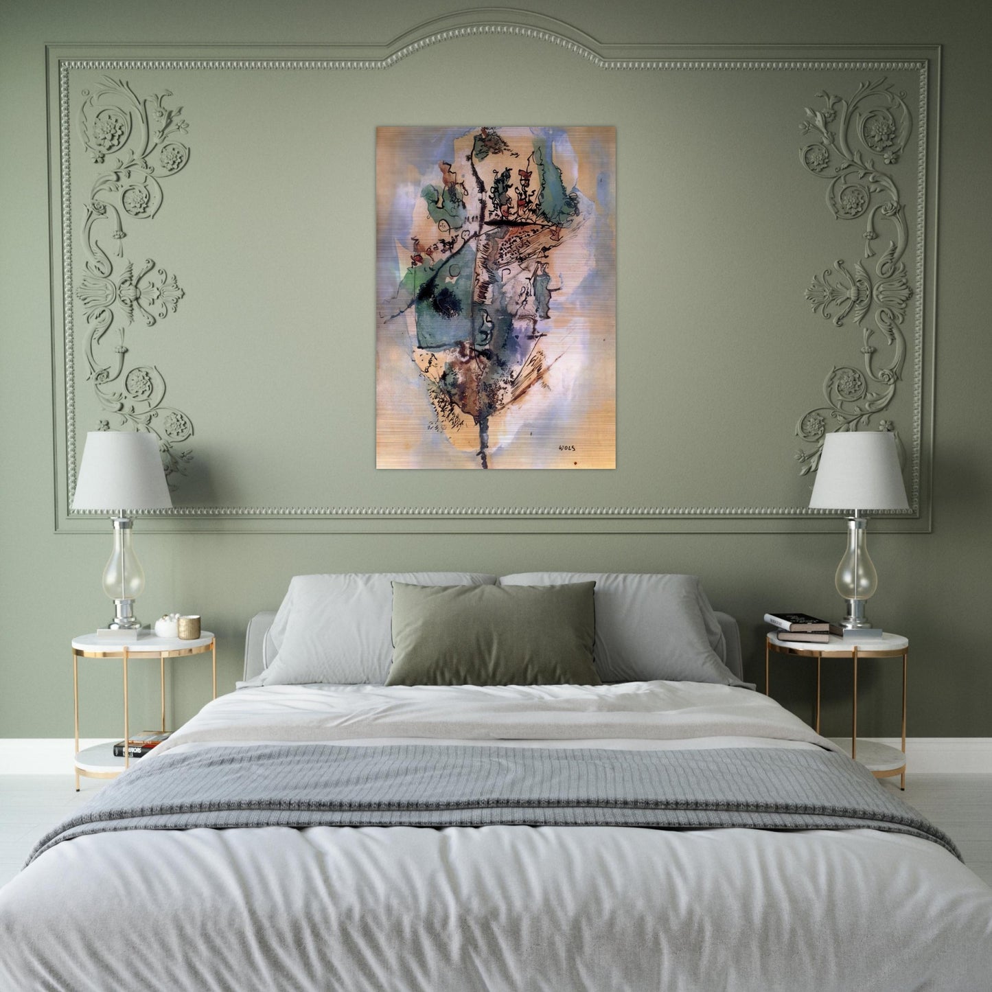 Bleu optimiste - 1951 - Wols Brushed Aluminum Print - 70x100 cm / 28x40 inches | Wols Aluminum Print | Wols Prints