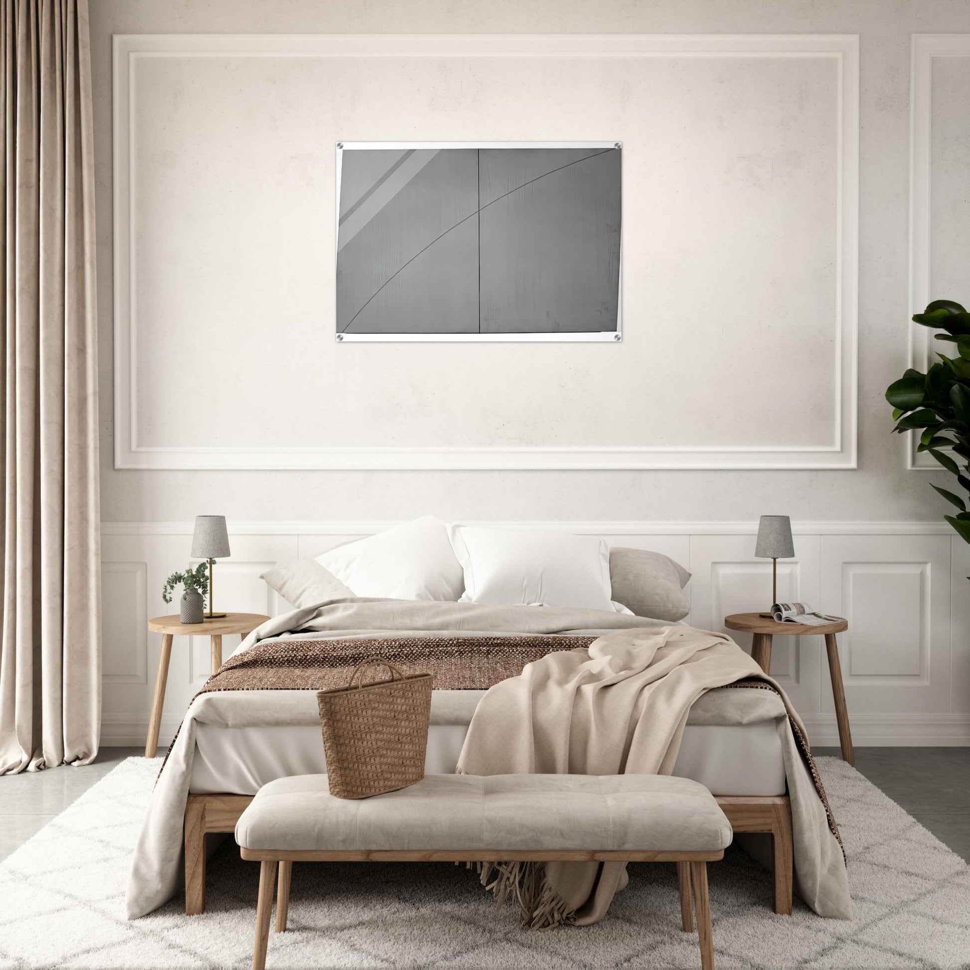 A CURVED LINE WITHIN TWO DISTORTED RECTANGLES 1978 - Robert Mangold Acrylic Print - 70x100 cm / 28x40″ inches