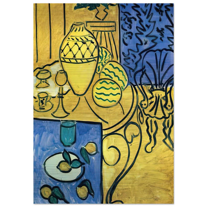 INTERIOR IN YELLOW 1946 - Henri Matisse Brushed Aluminum Print - 70x100 cm / 28x40 inches | Henri Matisse Aluminum Print | Henri Matisse Prints