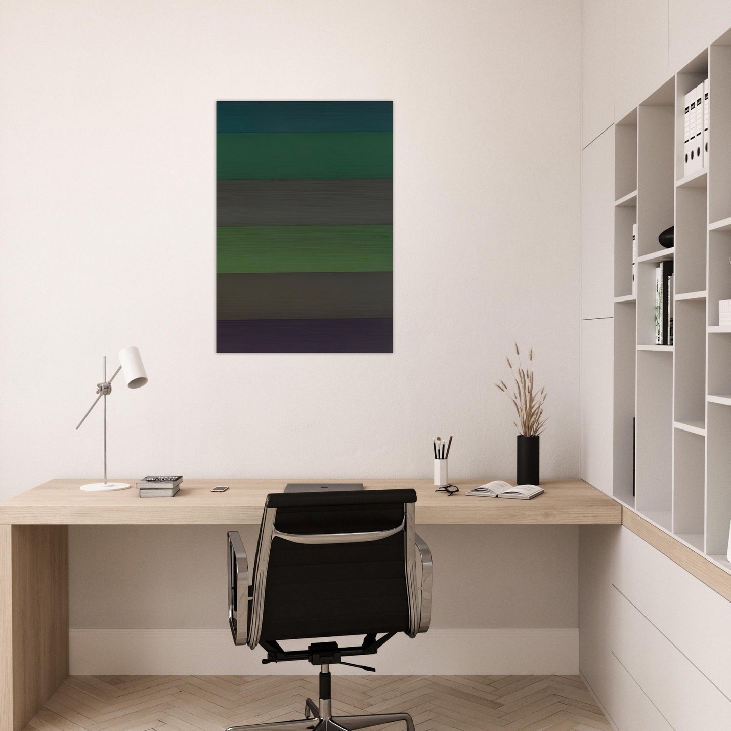 Horizontal Bands with Colors Superimposed - Sol LeWitt Brushed Aluminum Print - 70x100 cm / 28x40 inches | Sol LeWitt Aluminum Print | Sol LeWitt Prints