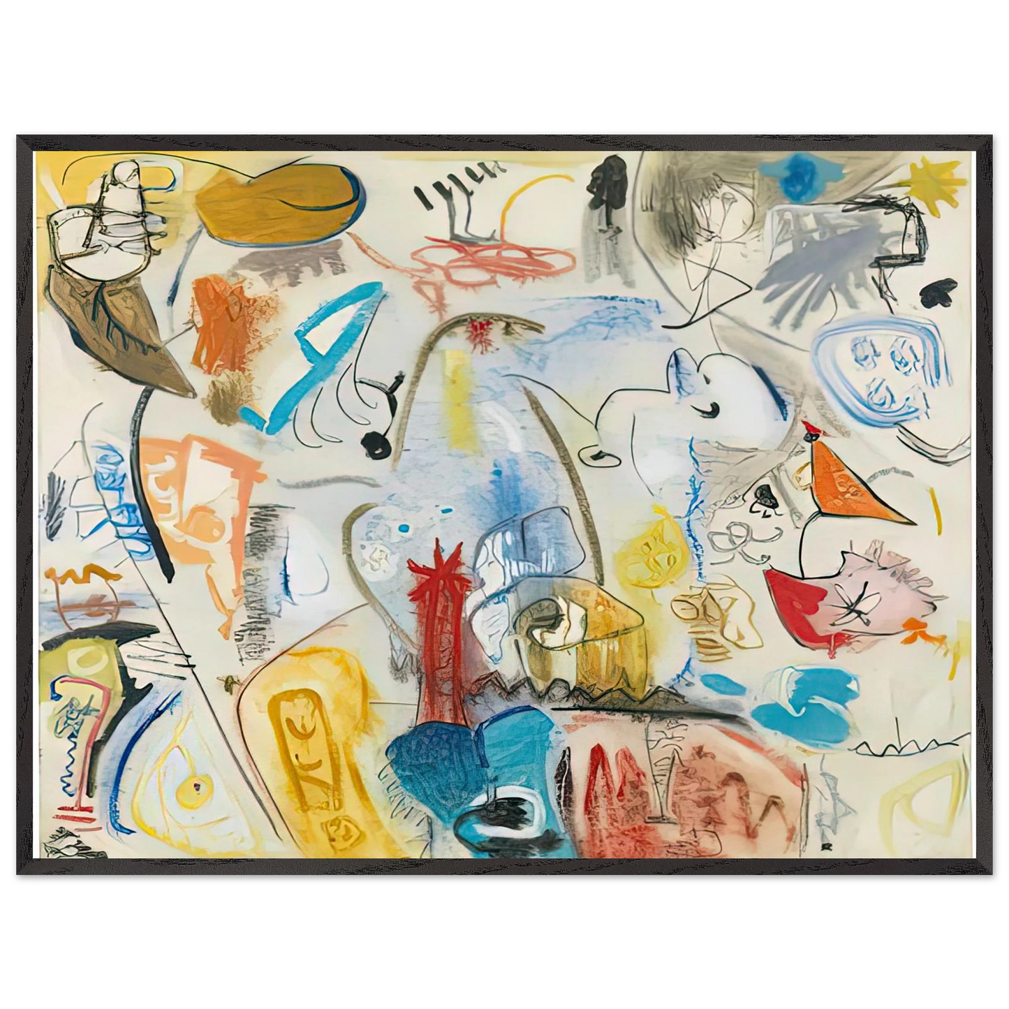 Helen Frankenthaler - Circus Landscape, 1951- Wall Art - 60x80 cm / 24x32 inches - Premium Wooden Framed Poster With Fine Art Paper-canvas - Black frame