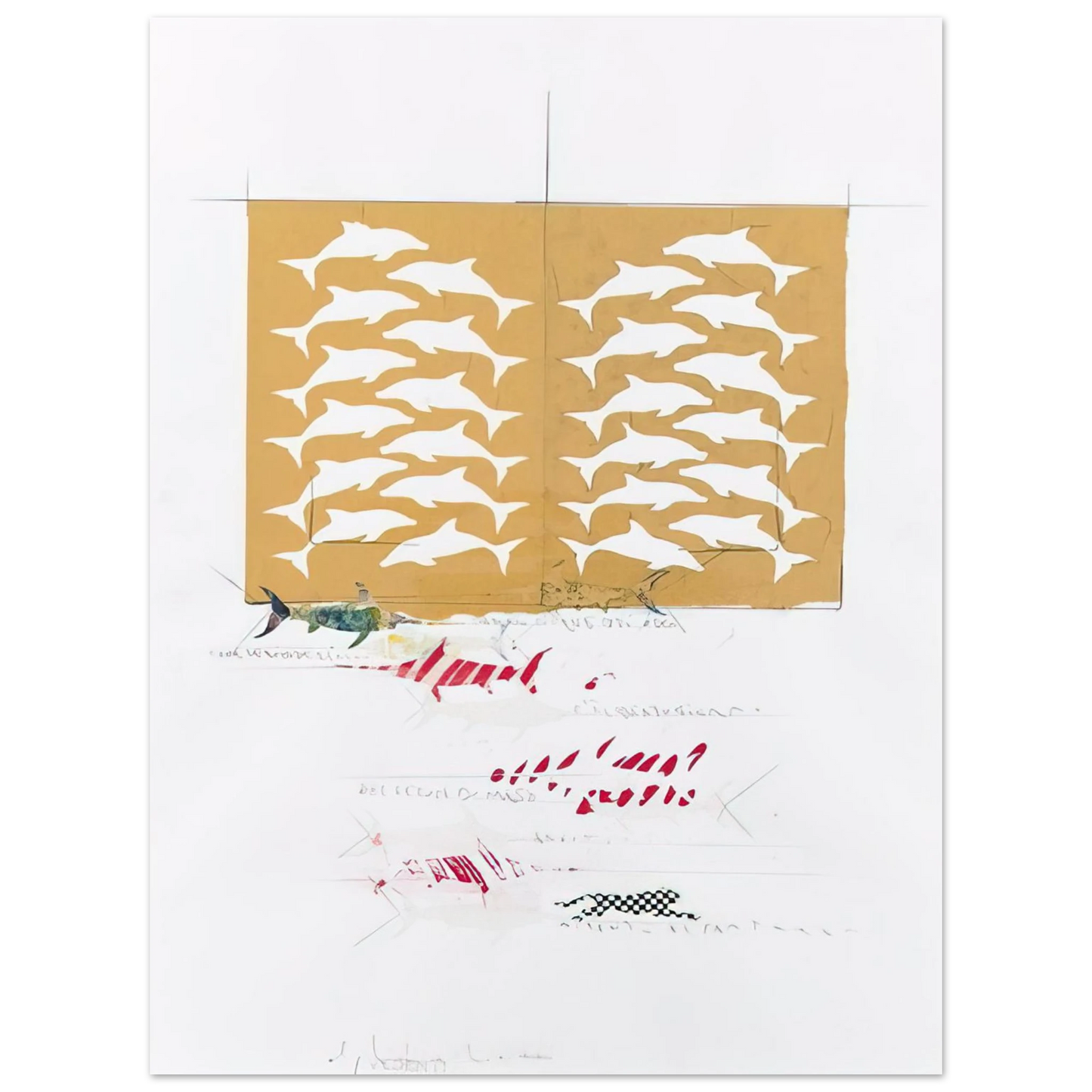 Alighiero Boetti - FANNO CINQUE 1988  75x100 cm / 30x40inches Fine Art Poster