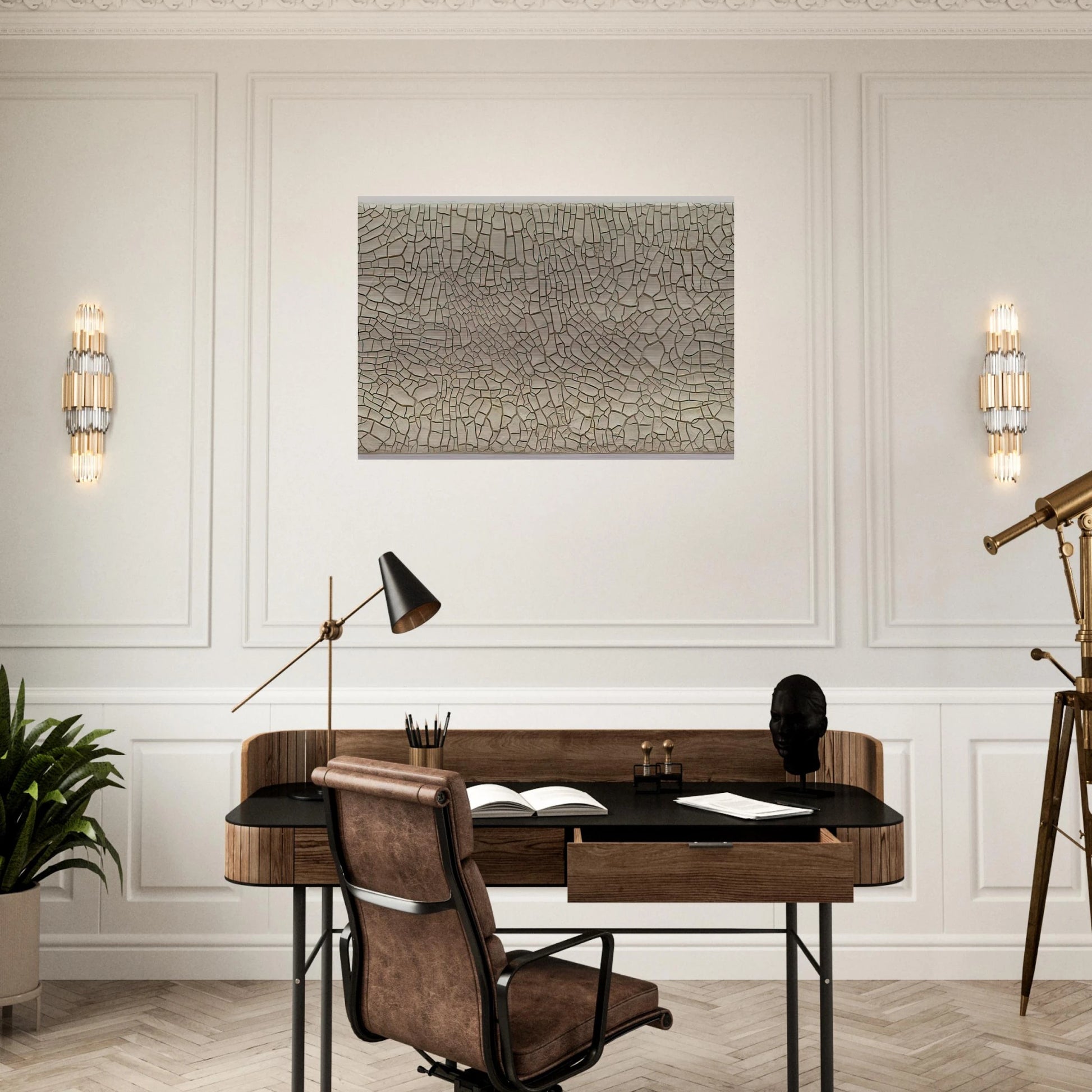 Cretto Grande Bianco - 1982 - Alberto Burri Brushed Aluminum Print - 70x100 cm / 28x40 inches | Alberto Burri Aluminum Print | Alberto Burri Prints