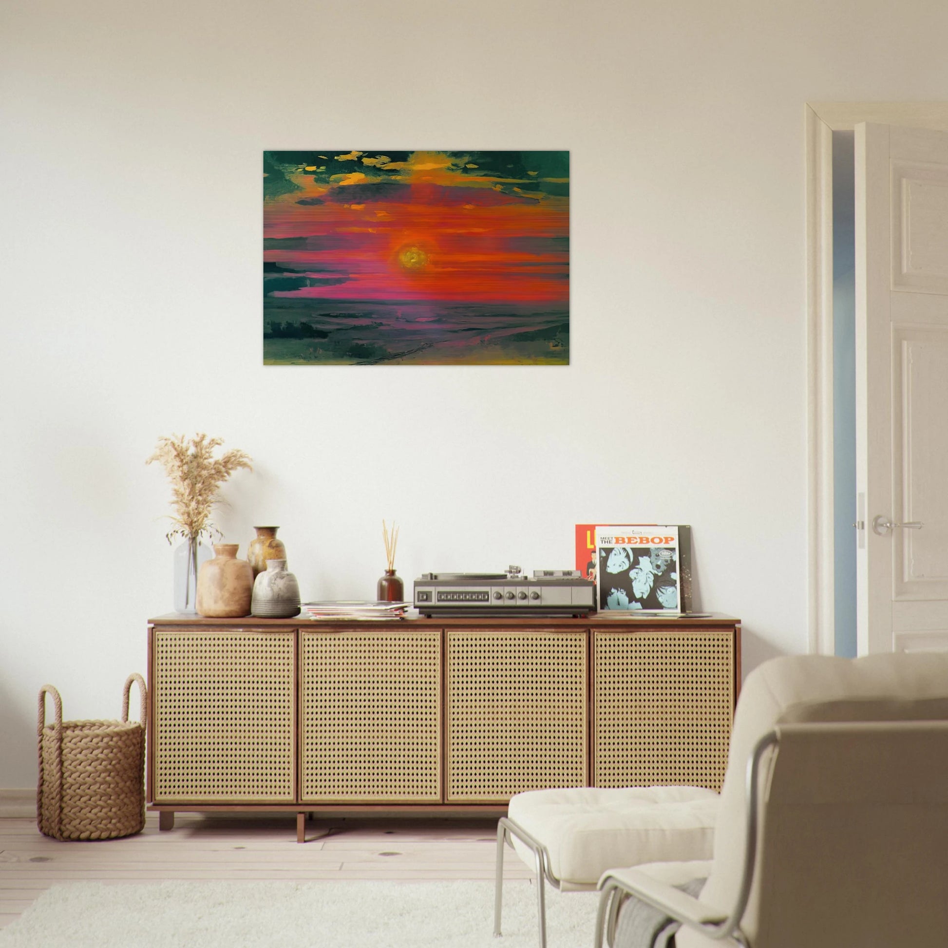 Sunset in the winter. A coast of the sea - Arkhyp Kuindzhi Brushed Aluminum Print - 70x100 cm / 28x40 inches | Arkhyp Kuindzhi Aluminum Print | Arkhyp Kuindzhi Prints