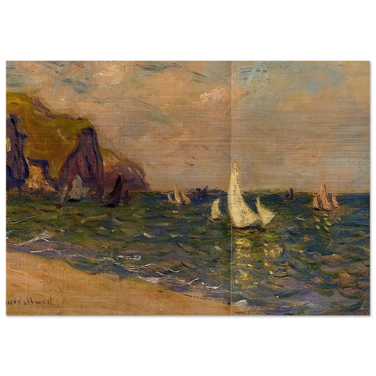 Sailboats at Sea, Pourville - claude monet Brushed Aluminum Print - 70x100 cm / 28x40 inches | claude monet Aluminum Print | claude monet Prints