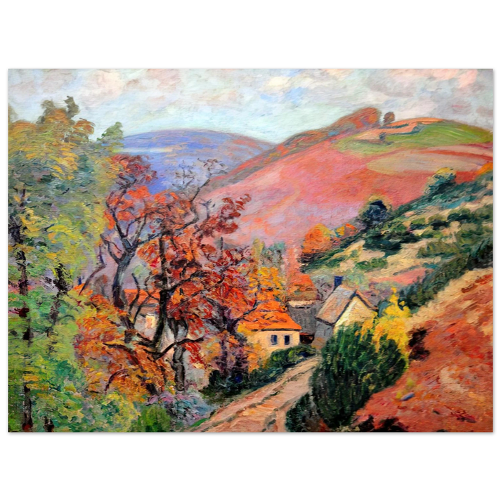 Armand Guillaumin - Mountain Landscape - Pontgibaud, village in Peschadoire  75x100 cm / 30x40inches Fine Art Poster