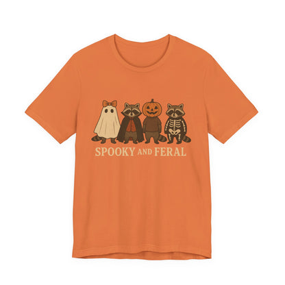 Camiseta de mapache espeluznante, divertida camiseta gráfica de Halloween, bonita camiseta vintage de otoño, moderna camiseta de Halloween para mujer, camiseta de mapache salvaje