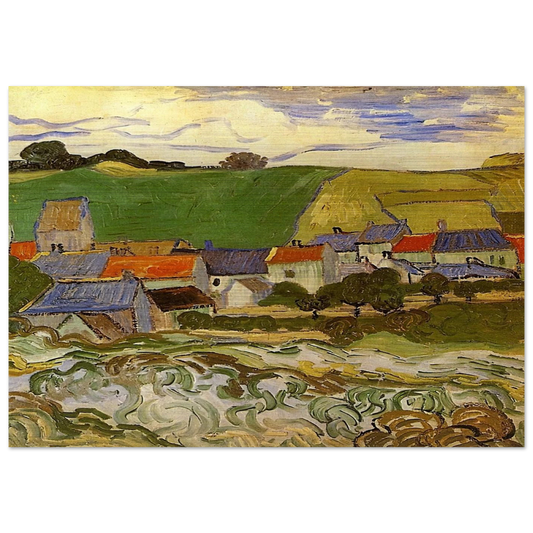 View of Auvers - Vincent van Gogh Brushed Aluminum Print - 70x100 cm / 28x40 inches | Vincent van Gogh Aluminum Print | Vincent van Gogh Prints
