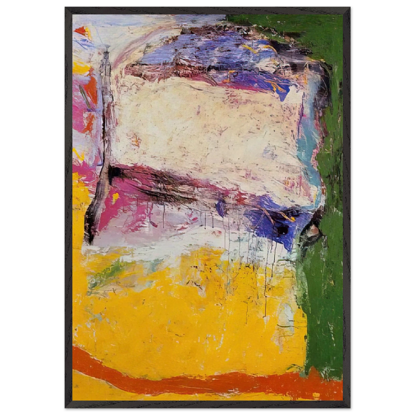 Bay - 1958 - Gene Davis 70x100 cm / 28x40 inches Framed Art Print – Black Wooden Frame