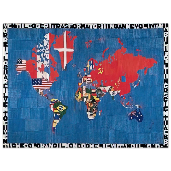 Alighiero Boetti - VORREI ELOGIARE IL VENTO E I VENTI CHE COLORANO  75x100 cm / 30x40inches Fine Art Poster