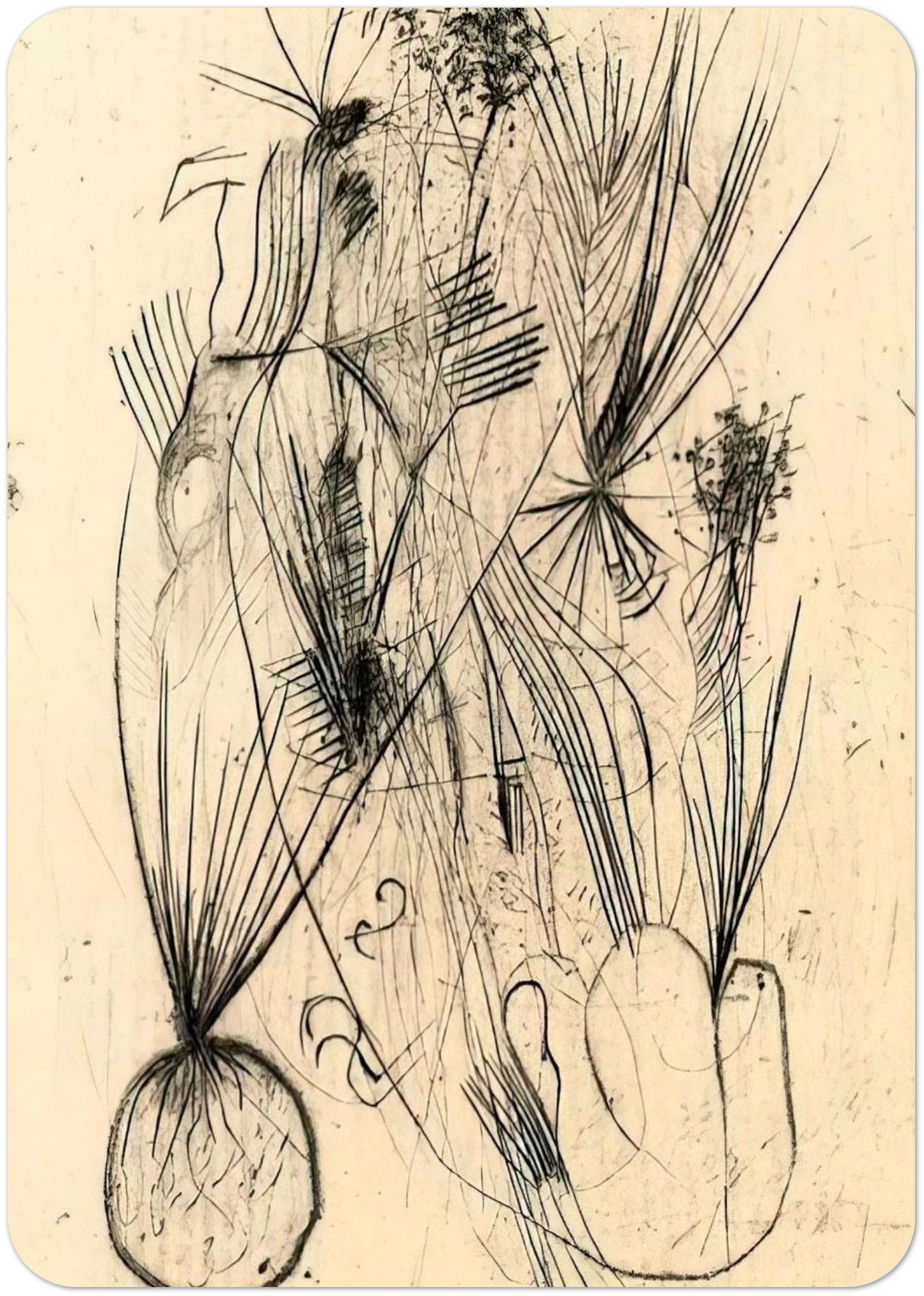 Planta tuberosa - Surrealism By Wols Pack of 10 Post Cards | Wols Post Cards | A6 (10.5 x 14.8 cm) - 4.1 x 5.8 inches