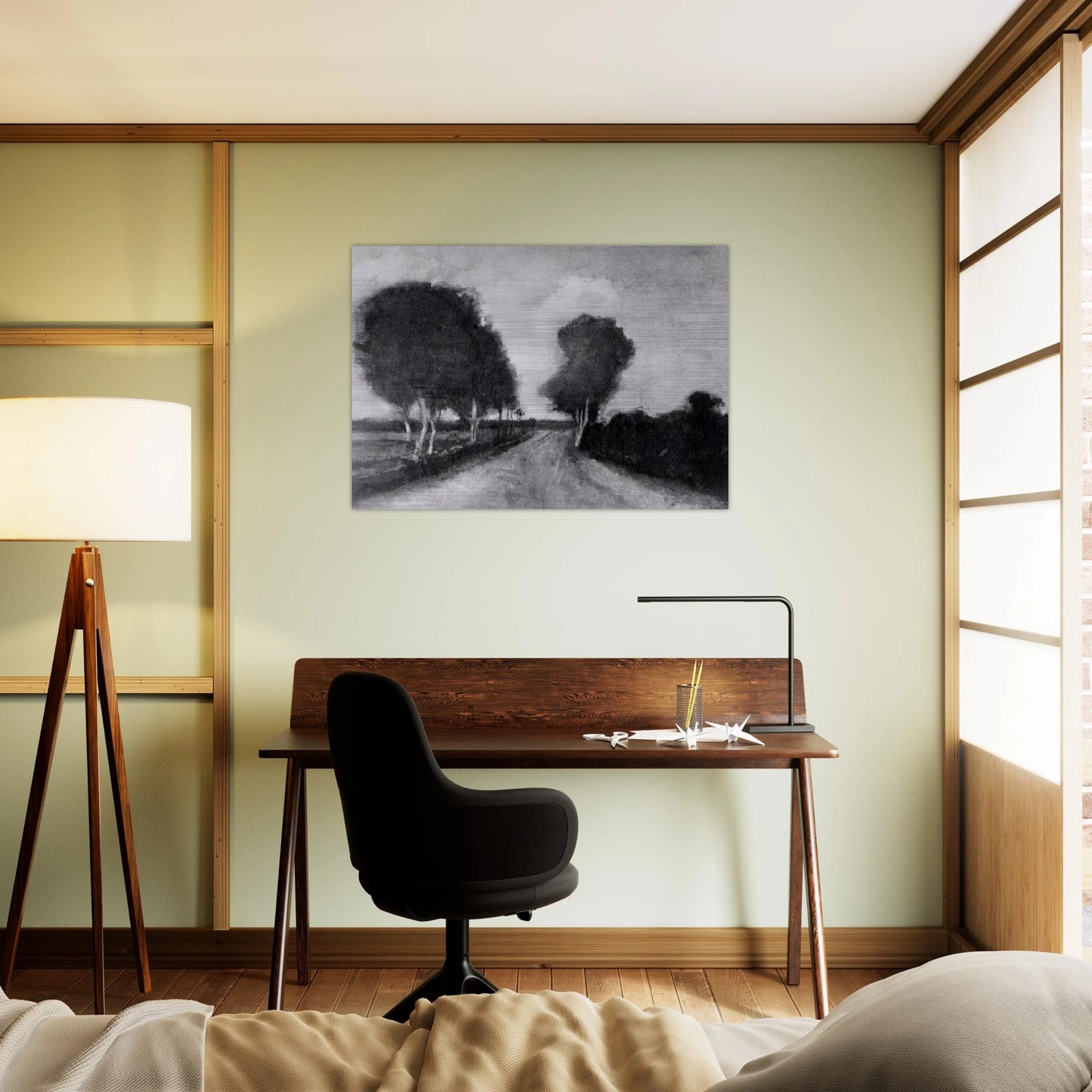 Country Lane with Trees - Vincent van Gogh Brushed Aluminum Print - 70x100 cm / 28x40 inches | Vincent van Gogh Aluminum Print | Vincent van Gogh Prints