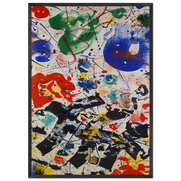 Untitled  SF 357  - Sam Francis 70x100 cm / 28x40 inches Framed Art Print – Black Wooden Frame