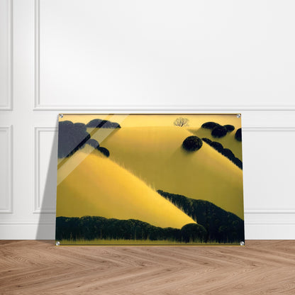 Golden Hills - Eyvind Earle Acrylic Print - 70x100 cm / 28x40″ inches