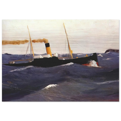 Tramp Steamer - Edward Hopper Brushed Aluminum Print - 70x100 cm / 28x40 inches | Edward Hopper Aluminum Print | Edward Hopper Prints