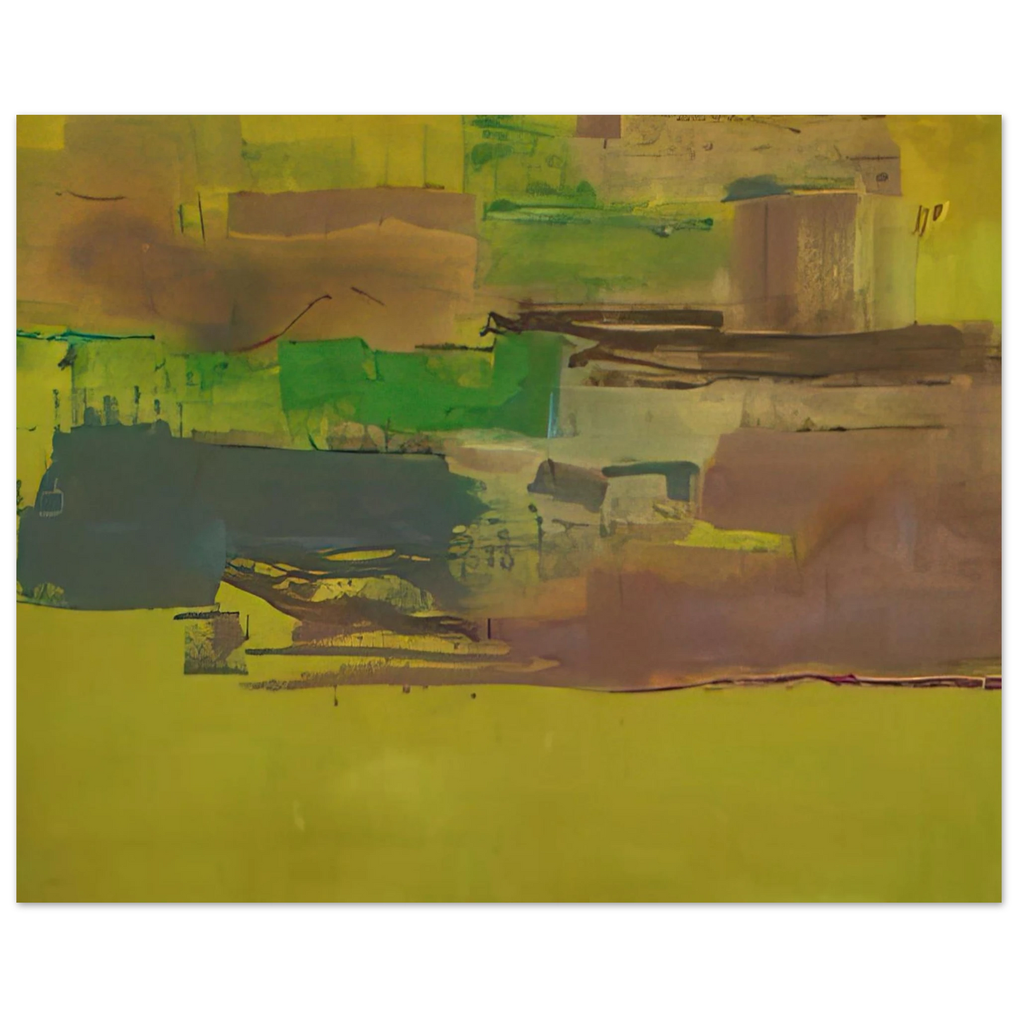 Helen Frankenthaler - August Deep - 1978 Wall art - 60x80 cm / 24x32 inches - Premium Wooden Framed Poster With Fine Art Paper-canvas - Black frame