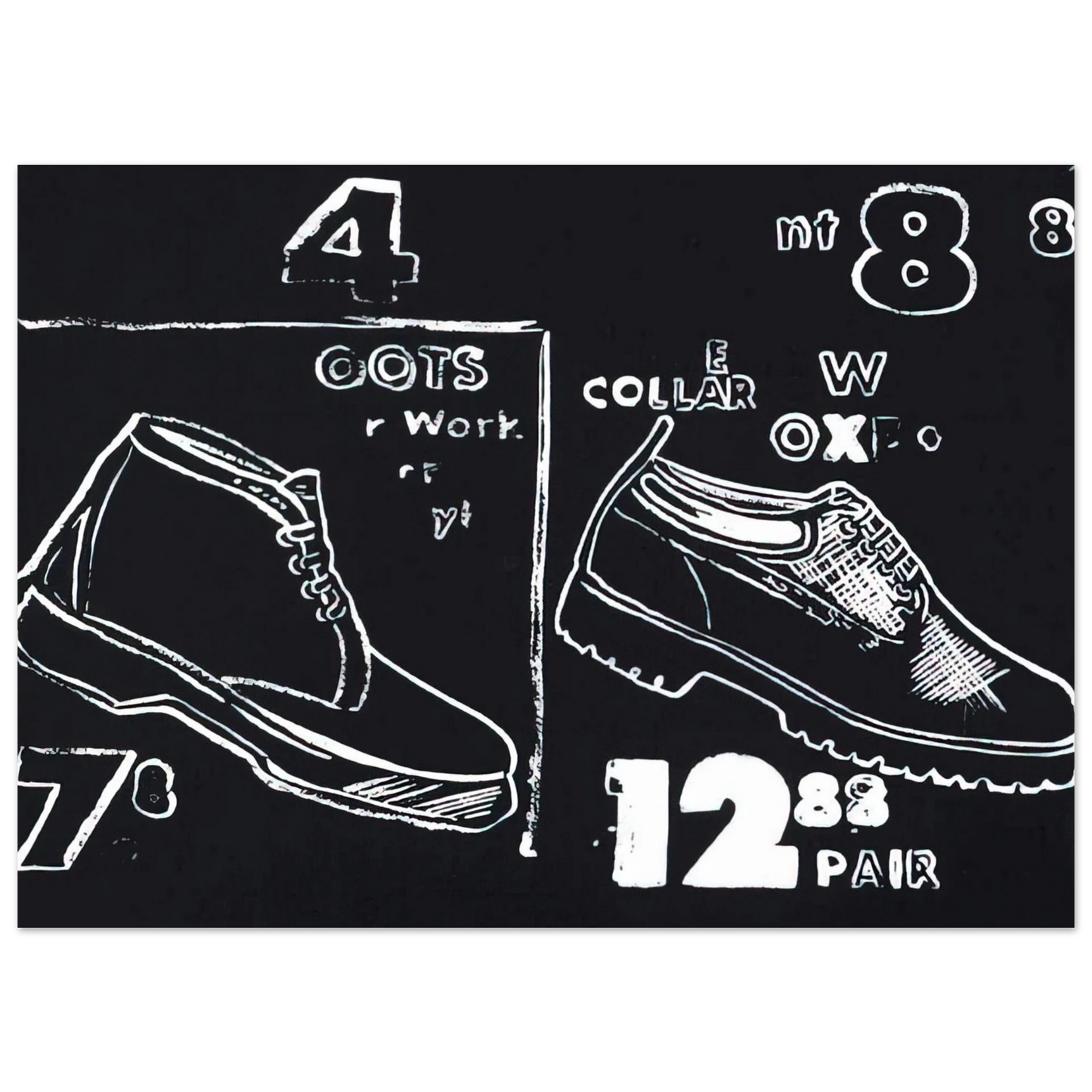 Andy Warhol - Work Boots Fine Art Poster