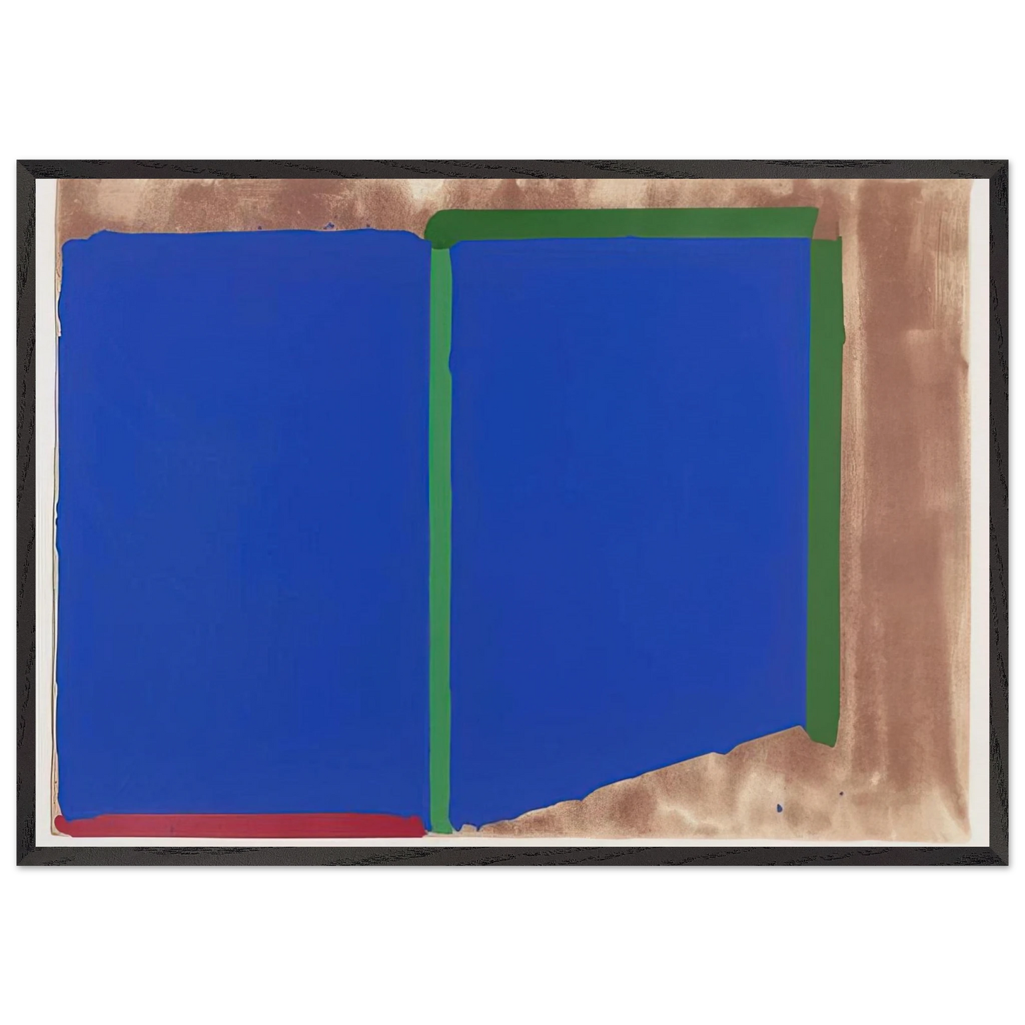 Blues Greens - 1969 - John Hoyland 70x100 cm / 28x40 inches Framed Art Print – Black Wooden Frame