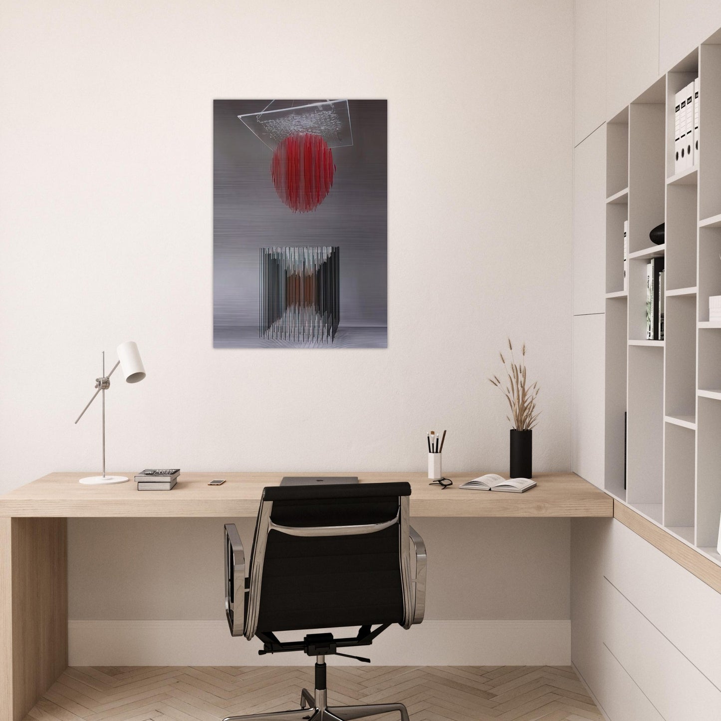 CUBO Y ESFERA VIRTUAL - Jesus Rafael Soto Brushed Aluminum Print - 70x100 cm / 28x40 inches | Jesus Rafael Soto Aluminum Print | Jesus Rafael Soto Prints