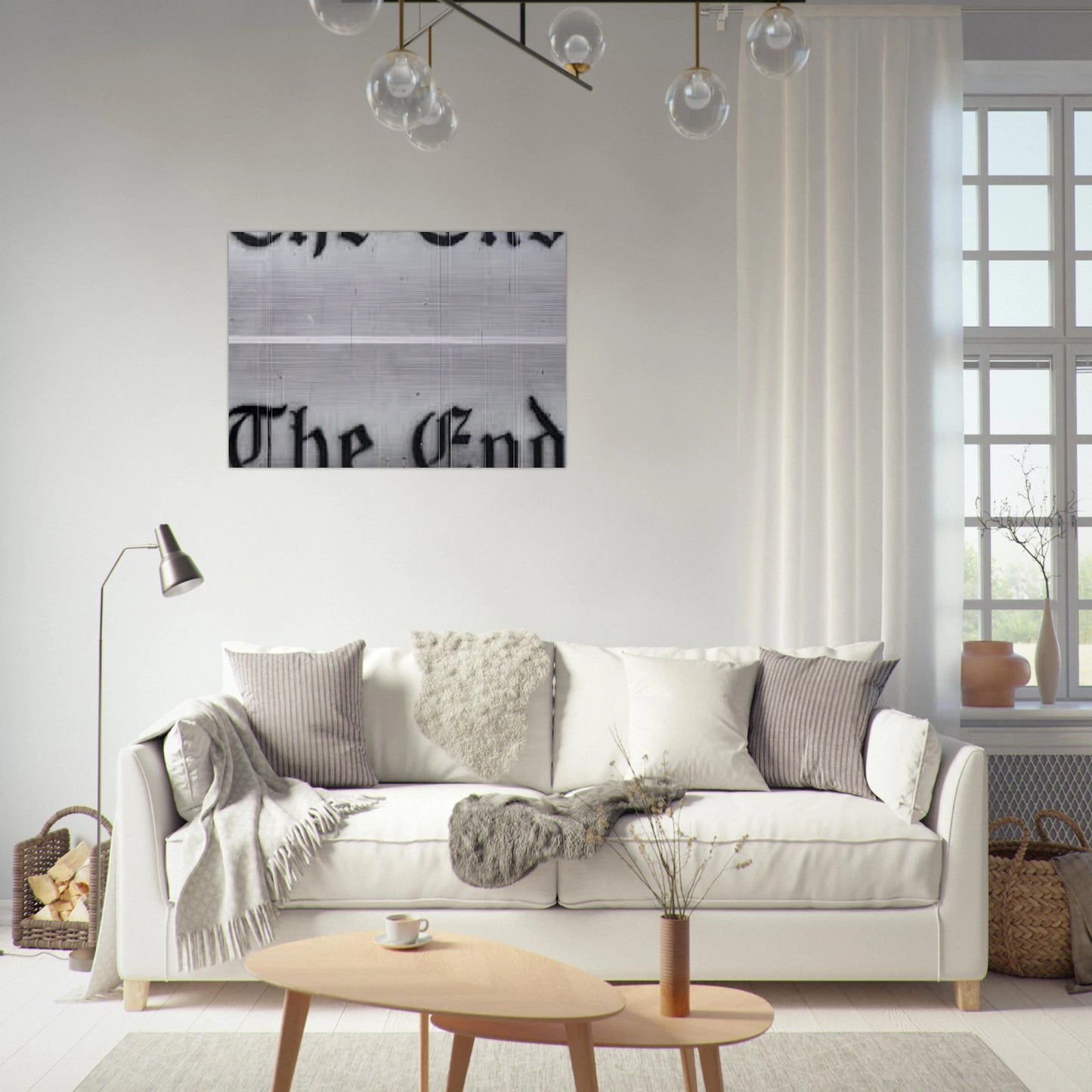 THE END 1991 - Edward Ruscha Brushed Aluminum Print - 70x100 cm / 28x40 inches | Edward Ruscha Aluminum Print | Edward Ruscha Prints