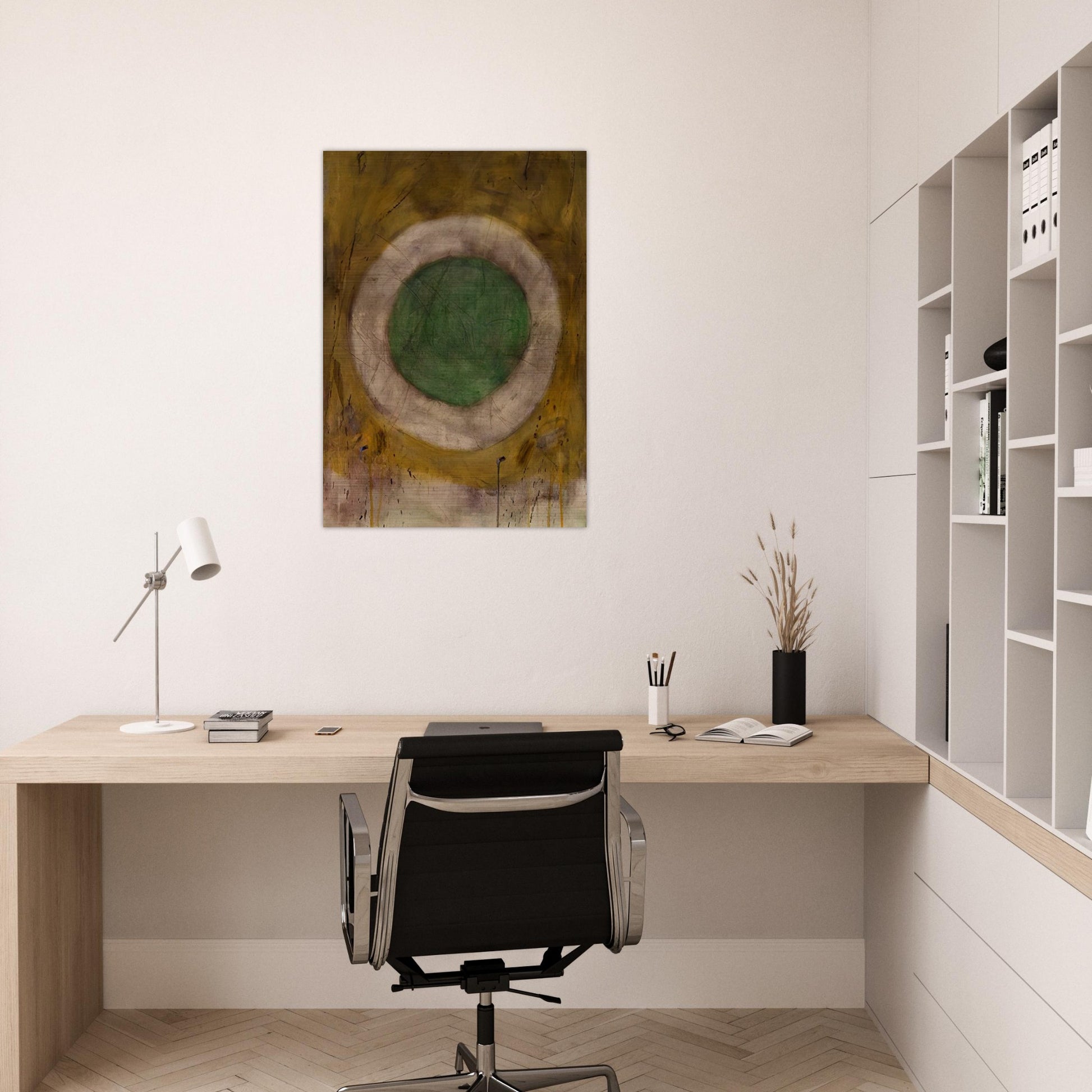 Green Glow - 1958 - Gene Davis Brushed Aluminum Print - 70x100 cm / 28x40 inches | Gene Davis Aluminum Print | Gene Davis Prints