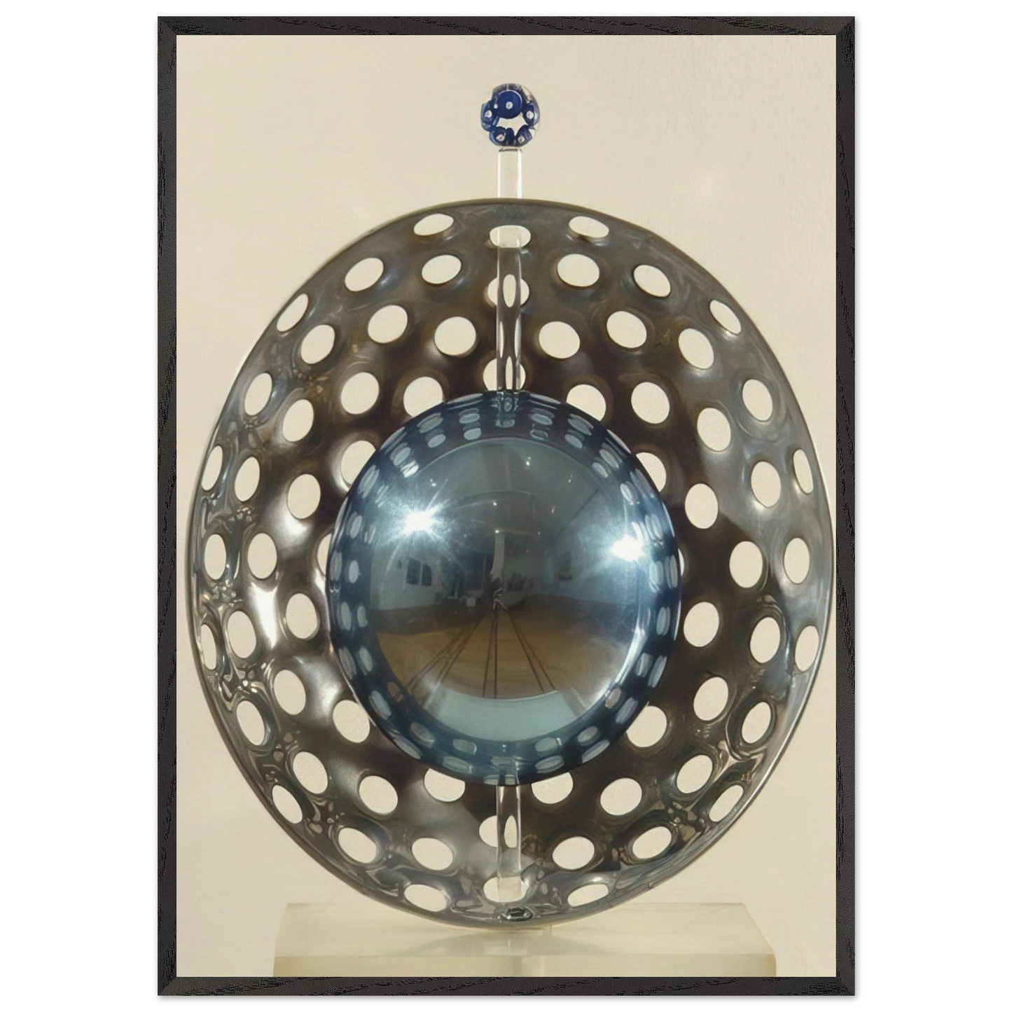 Perforaciones con reflexion - 1967 - Gyula Kosice 70x100 cm / 28x40 inches Framed Art Print – Black Wooden Frame