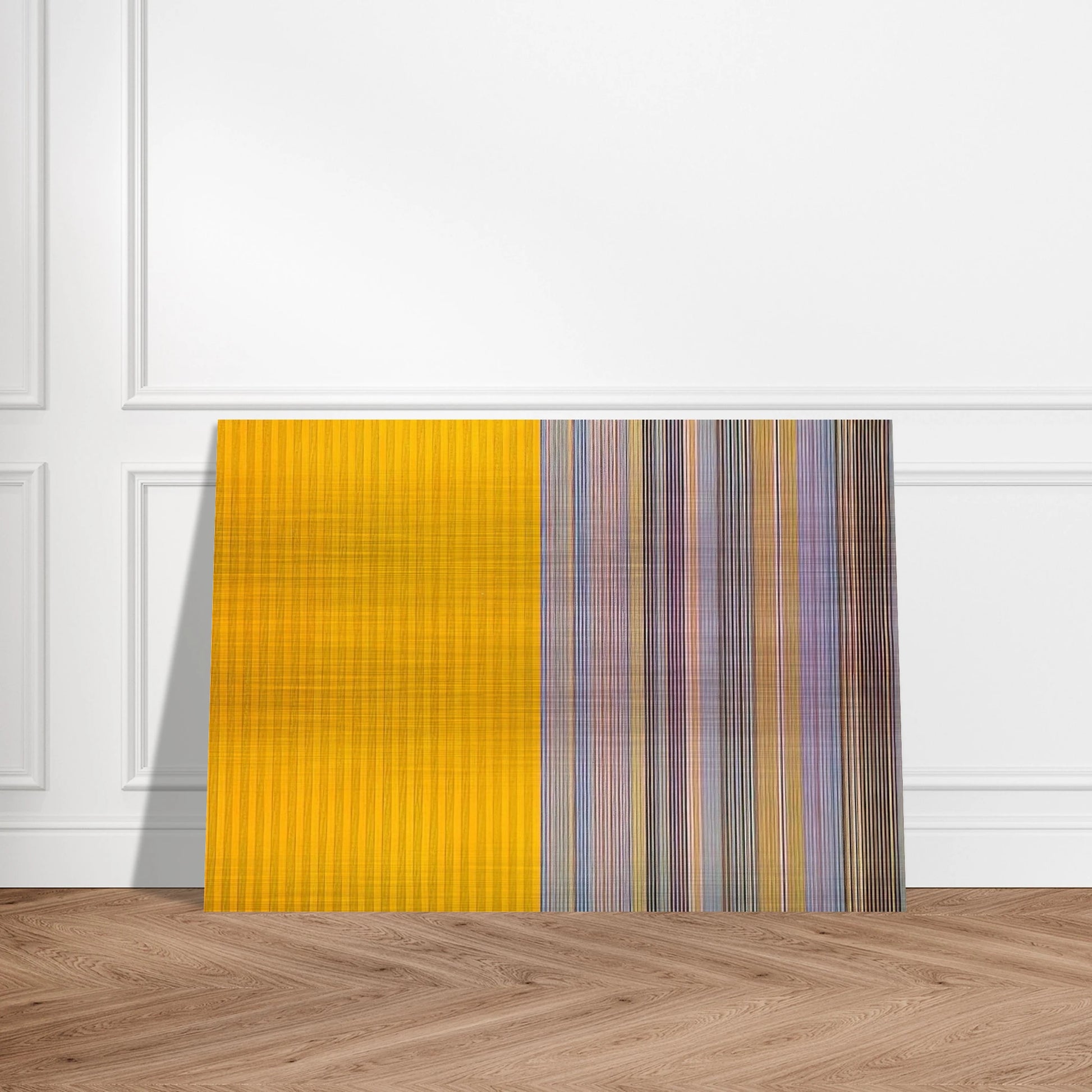 Half Lemon - 1969 - Gene Davis Brushed Aluminum Print - 70x100 cm / 28x40 inches | Gene Davis Aluminum Print | Gene Davis Prints
