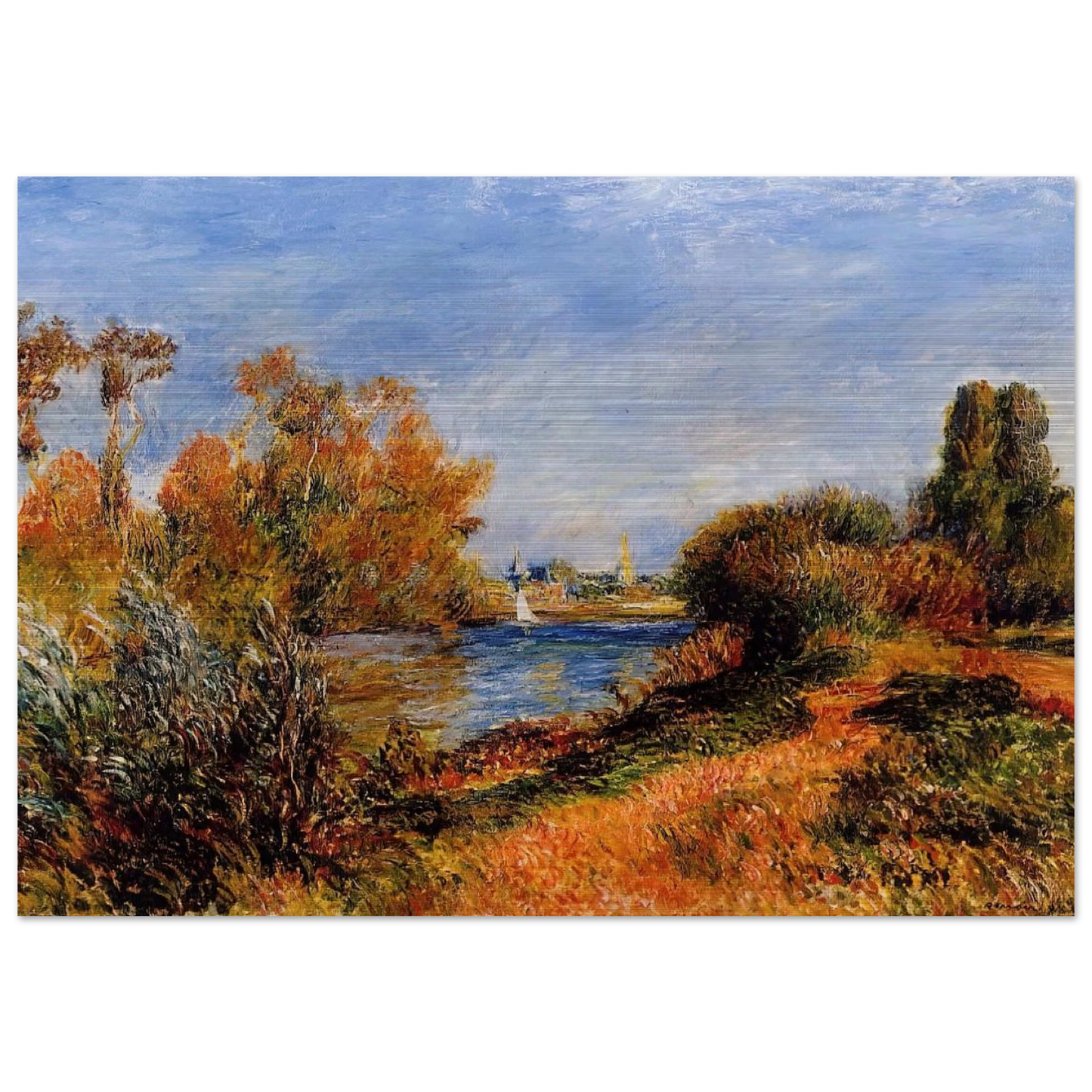 The Seine at Argenteuil - Pierre-Auguste Renoir Brushed Aluminum Print - 70x100 cm / 28x40 inches | Pierre-Auguste Renoir Aluminum Print | Pierre-Auguste Renoir Prints