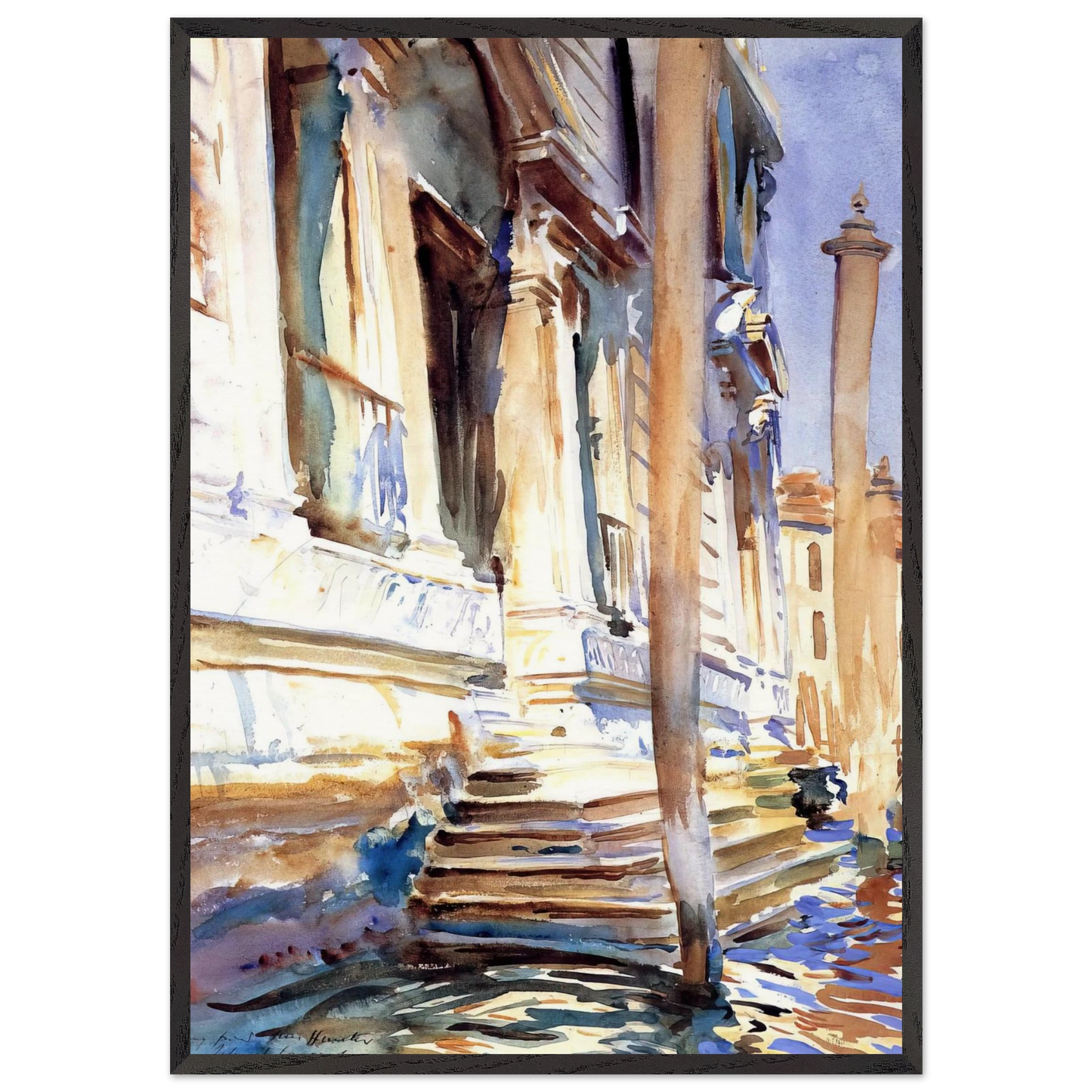 Doorway of a Venetian Palace - John Singer Sargent 70x100 cm / 28x40 inches Framed Art Print – Black Wooden Frame