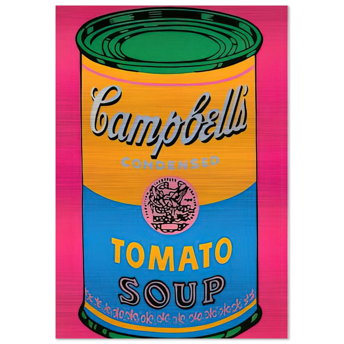 Campbell's Soup Can  - Andy Warhol Brushed Aluminum Print - 70x100 cm / 28x40 inches | Andy Warhol Aluminum Print | Andy Warhol Prints