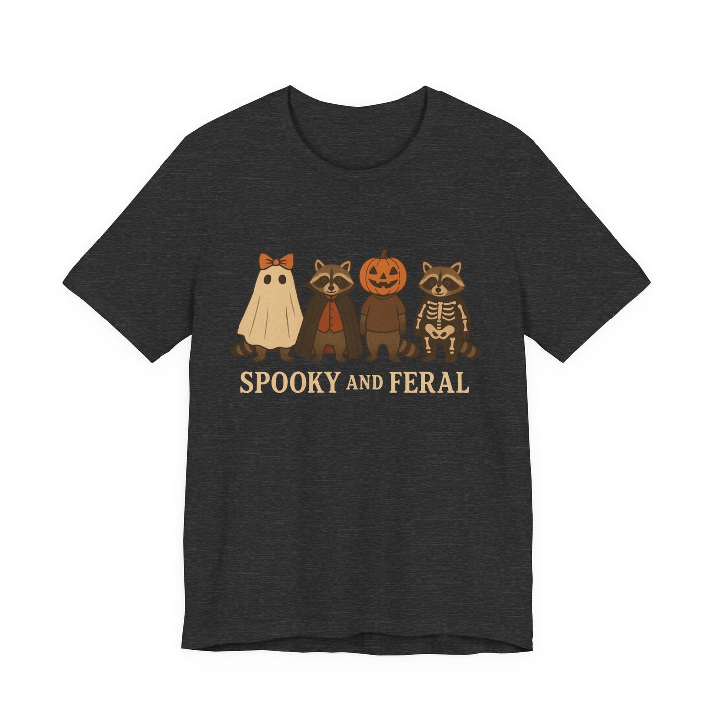 Camiseta de mapache espeluznante, divertida camiseta gráfica de Halloween, bonita camiseta vintage de otoño, moderna camiseta de Halloween para mujer, camiseta de mapache salvaje