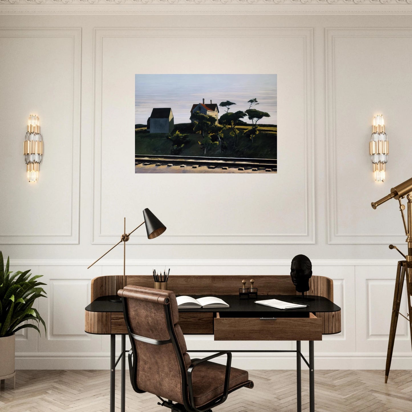 New York, New Haven and Hartford - Edward Hopper Brushed Aluminum Print - 70x100 cm / 28x40 inches | Edward Hopper Aluminum Print | Edward Hopper Prints
