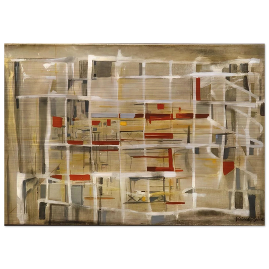Interieur à la spirale - 1949 - Maria Helena Vieira da Silva Brushed Aluminum Print - 70x100 cm / 28x40 inches | Maria Helena Vieira da Silva Aluminum Print | Maria Helena Vieira da Silva Prints