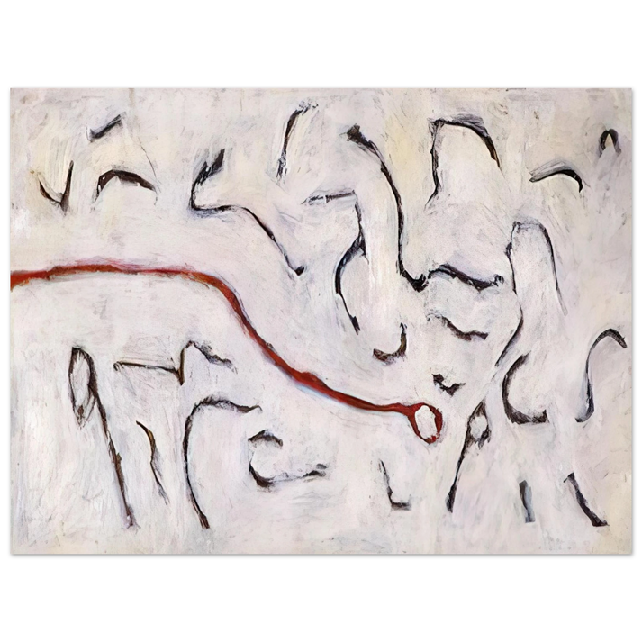Gene Davis - Red Line - 1952  75x100 cm / 30x40inches Fine Art Poster