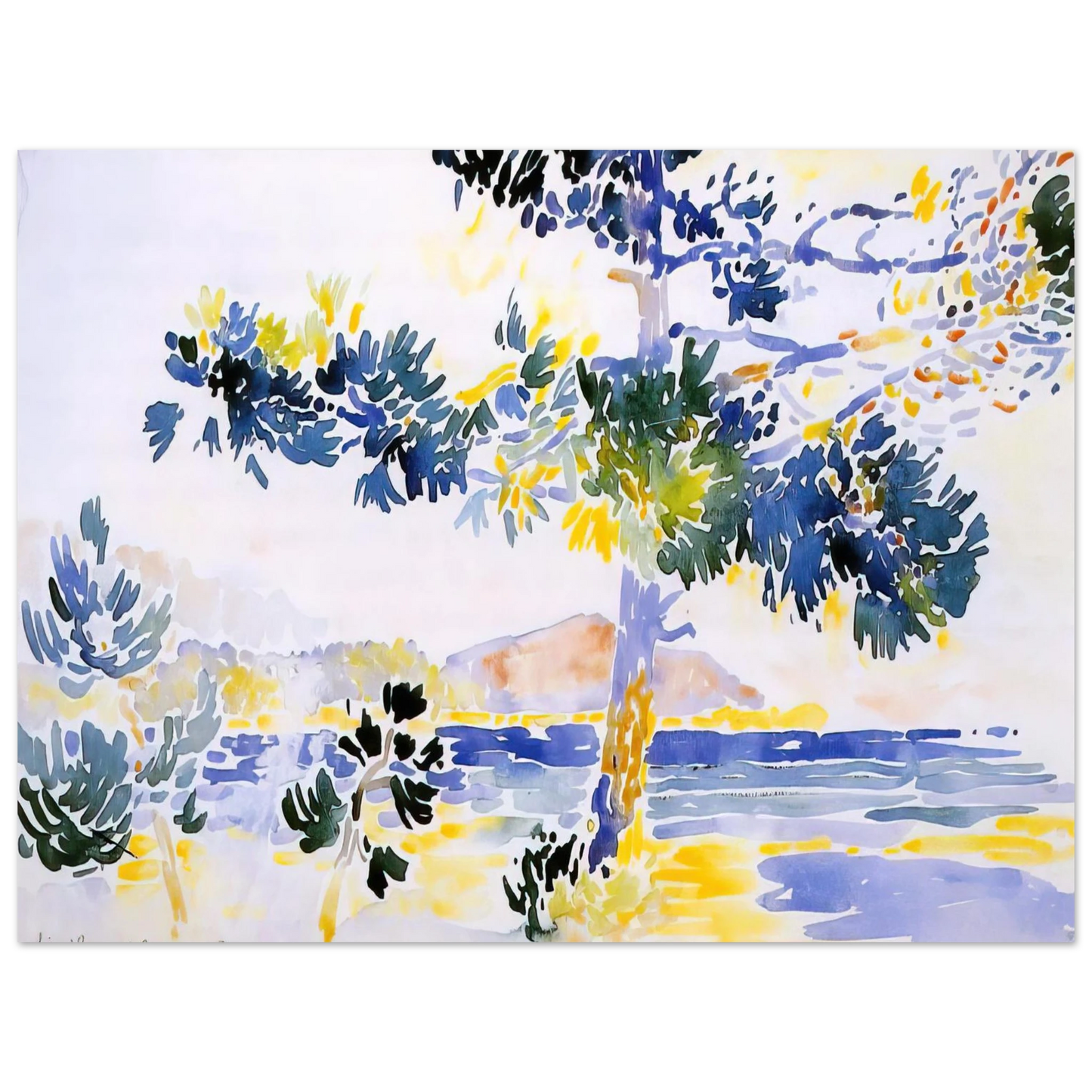 Henri-Edmond Cross - Saint-Clair Landscape  75x100 cm / 30x40inches Fine Art Poster