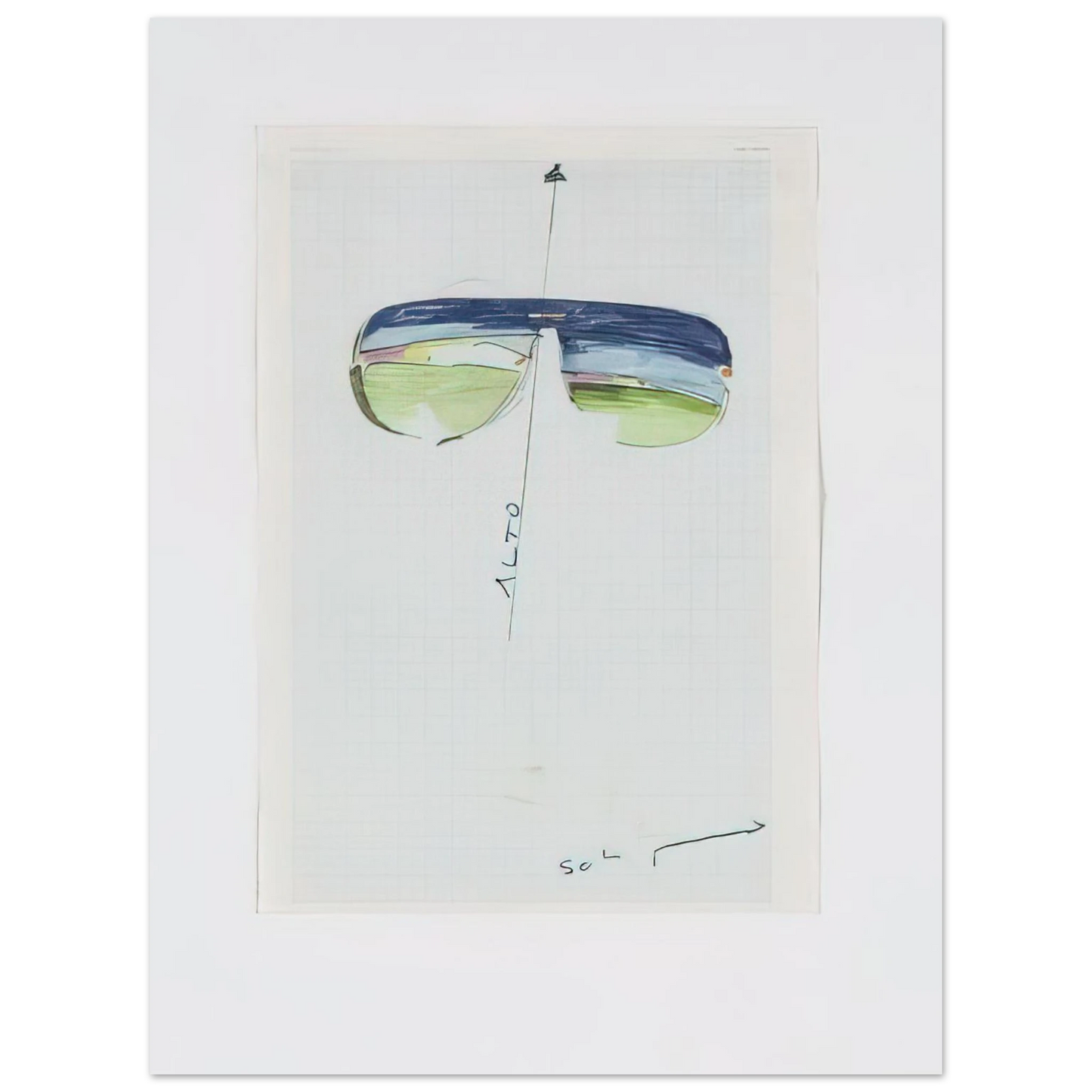 Mario Schifano - Untitled Glasses - 1973  75x100 cm / 30x40inches Fine Art Poster