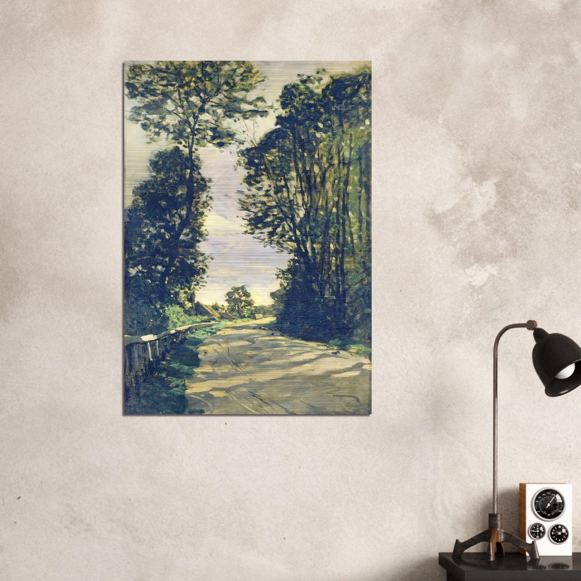 Road to the Saint-Simeon Farm - claude monet Brushed Aluminum Print - 70x100 cm / 28x40 inches | claude monet Aluminum Print | claude monet Prints
