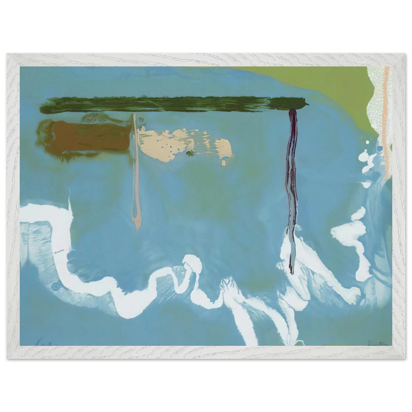 Helen Frankenthaler - Skywriting - 1997 Wall art - A2 (42 x 59.4  cm) - Premium Wooden Framed Poster With Fine Art Paper-canvas - Wood frame