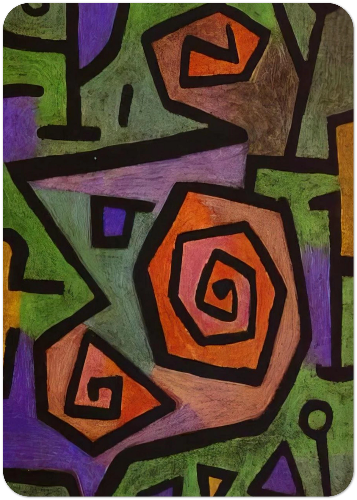 HEROIC ROSES 1938 By Paul Klee Pack of 10 Post Cards | Paul Klee Post Cards | A6 (10.5 x 14.8 cm) - 4.1 x 5.8 inches