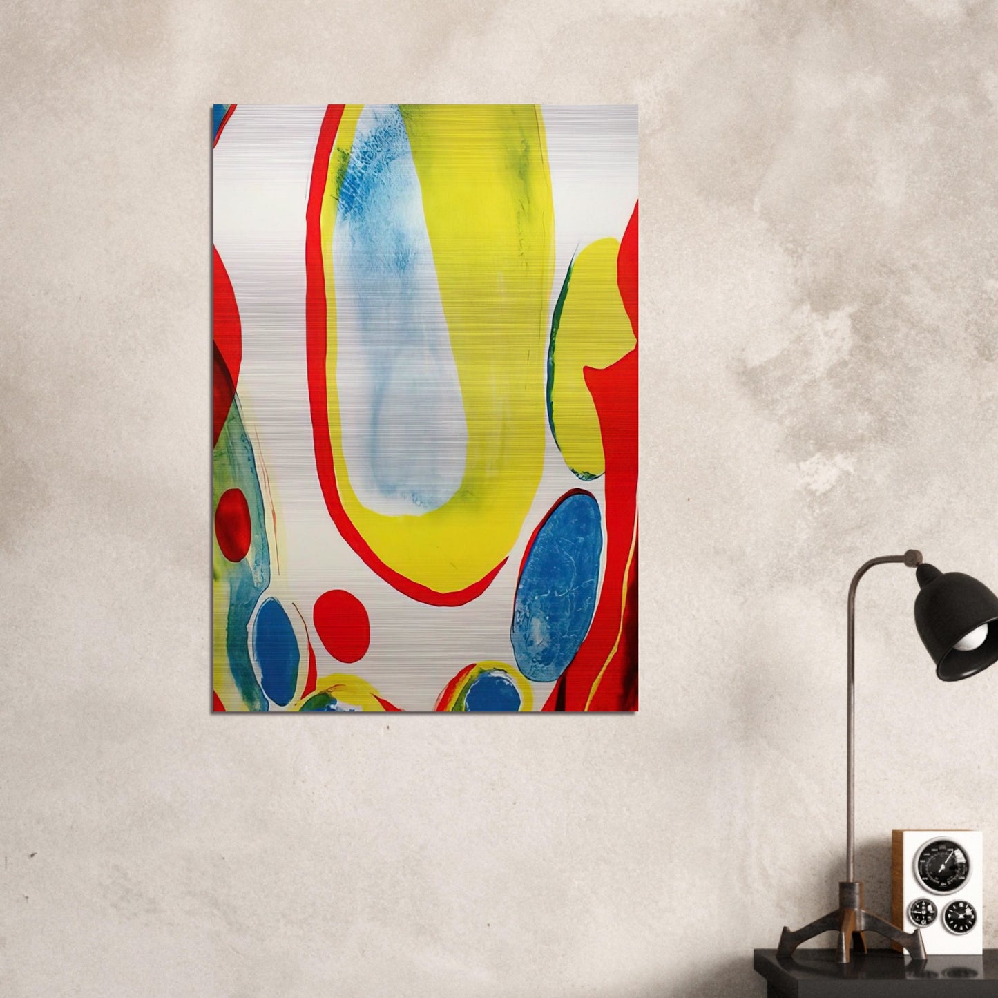 Red, Yellow and Blue - Alice Baber Brushed Aluminum Print - 70x100 cm / 28x40 inches | Alice Baber Aluminum Print | Alice Baber Prints