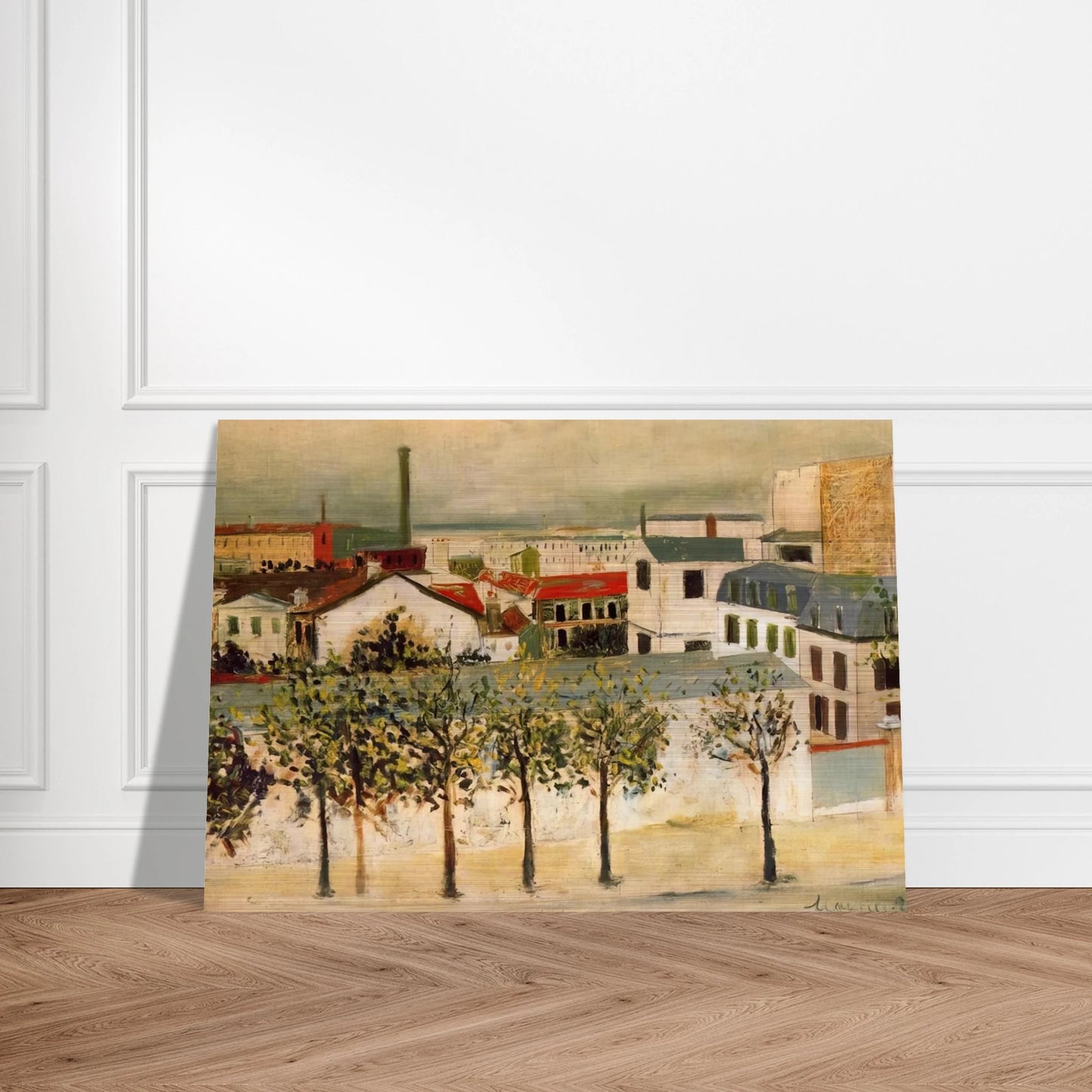 PARIS SUBURBS - Maurice Utrillo Brushed Aluminum Print - 70x100 cm / 28x40 inches | Maurice Utrillo Aluminum Print | Maurice Utrillo Prints