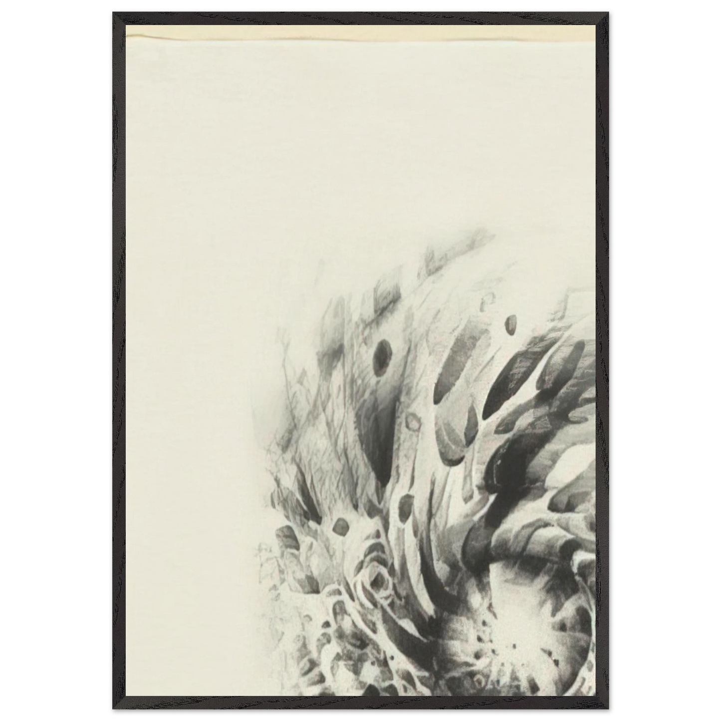 THIRD STONE 1963 - Lee Bontecou 70x100 cm / 28x40 inches Framed Art Print – Black Wooden Frame