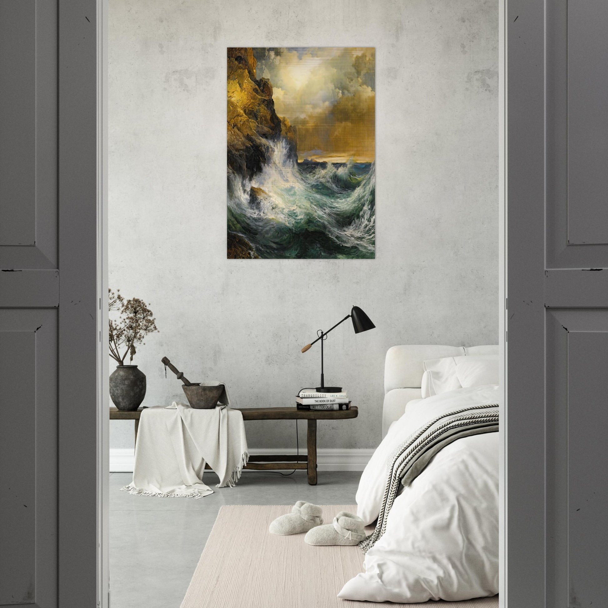 The Receding Wave - Thomas Moran Brushed Aluminum Print - 70x100 cm / 28x40 inches | Thomas Moran Aluminum Print | Thomas Moran Prints