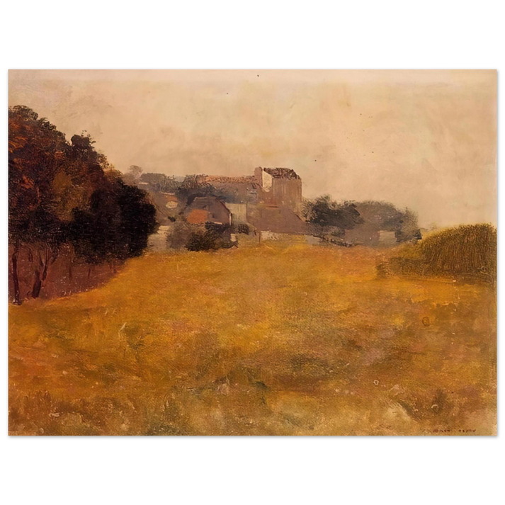 Odilon Redon - SMALL VILLAGE IN THE MEDOC  75x100 cm / 30x40inches Fine Art Poster